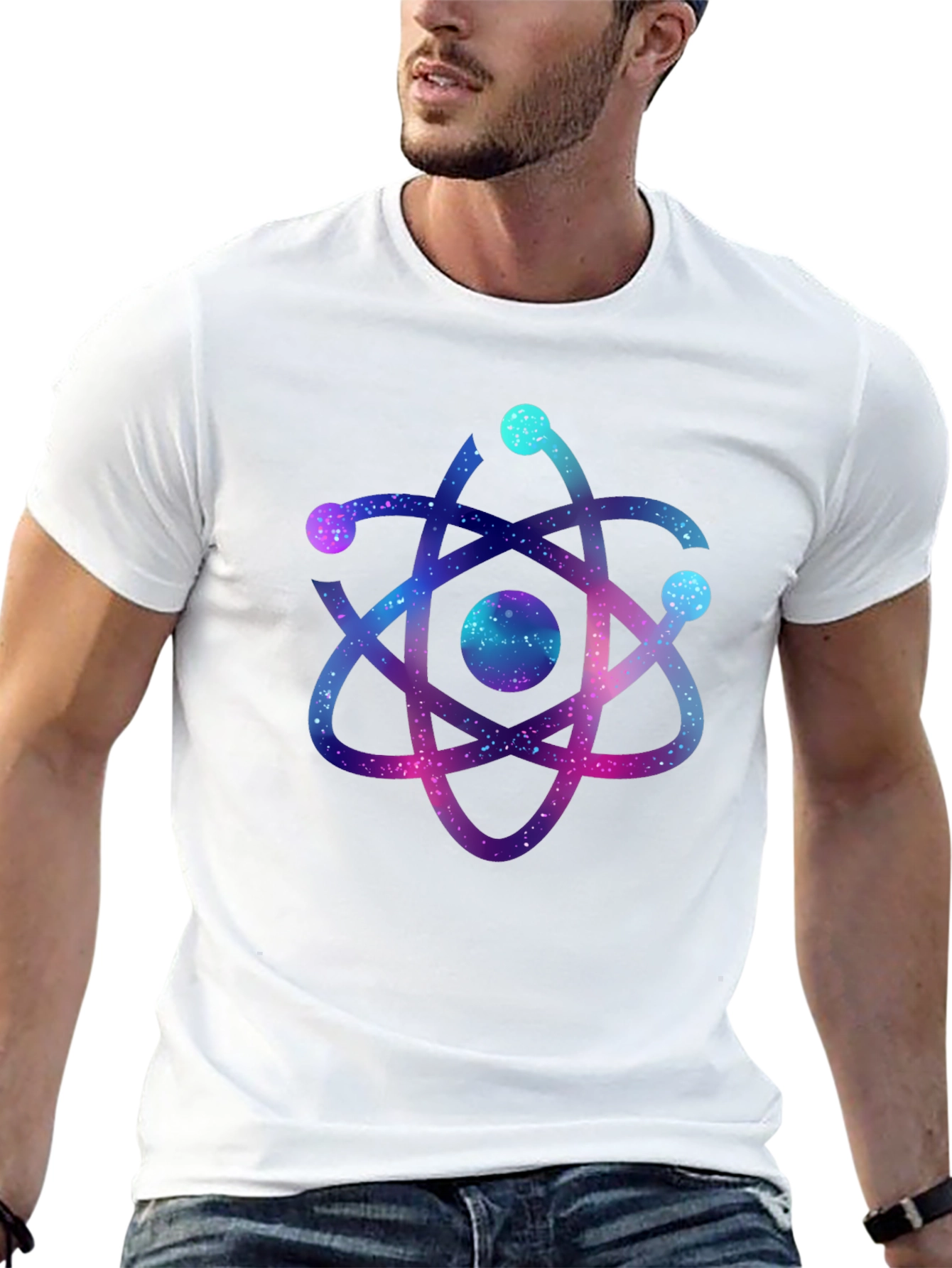 Galaxy Atom Graphic Black T-Shirt