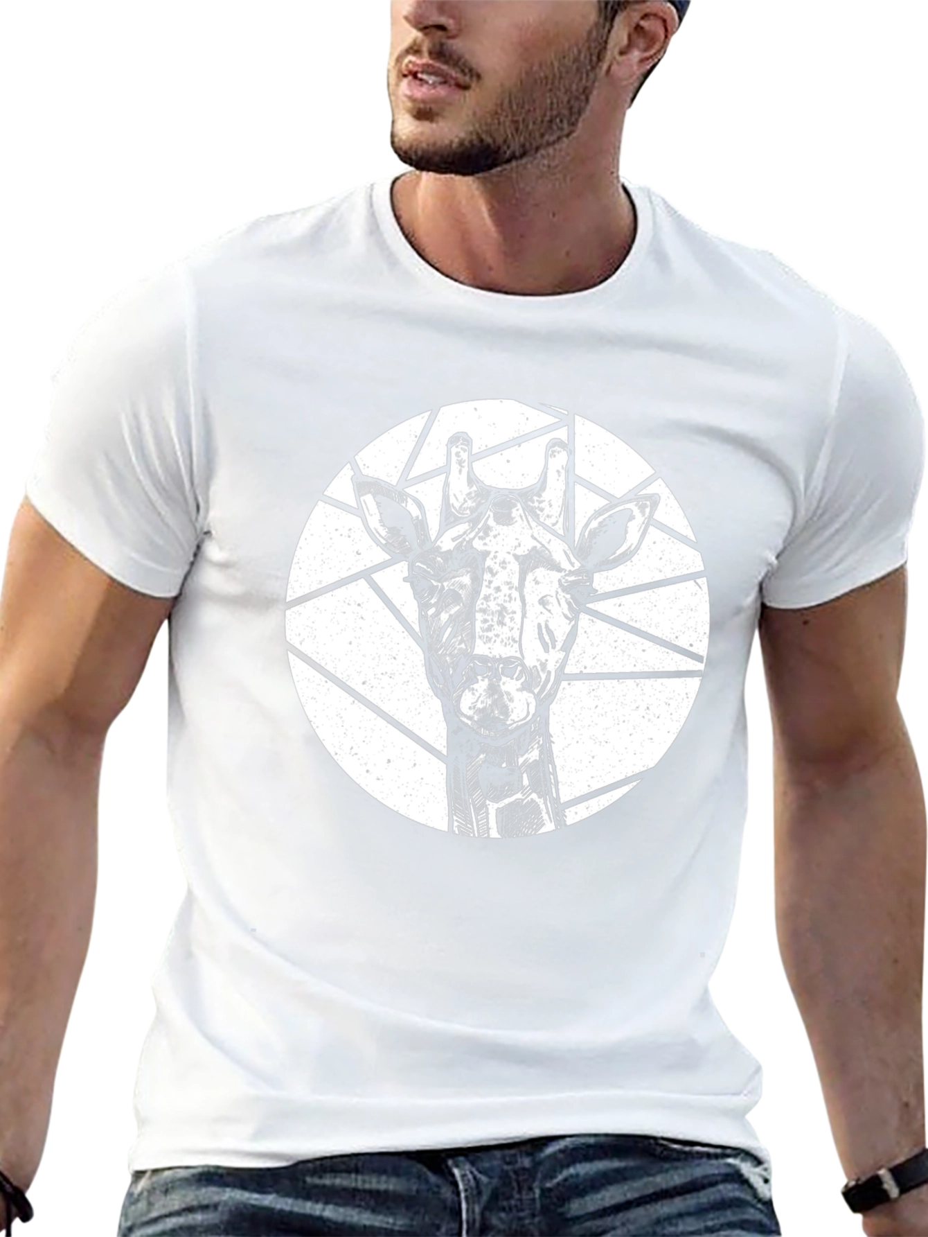 Giraffe Graphic T-Shirt - Black Animal Tee