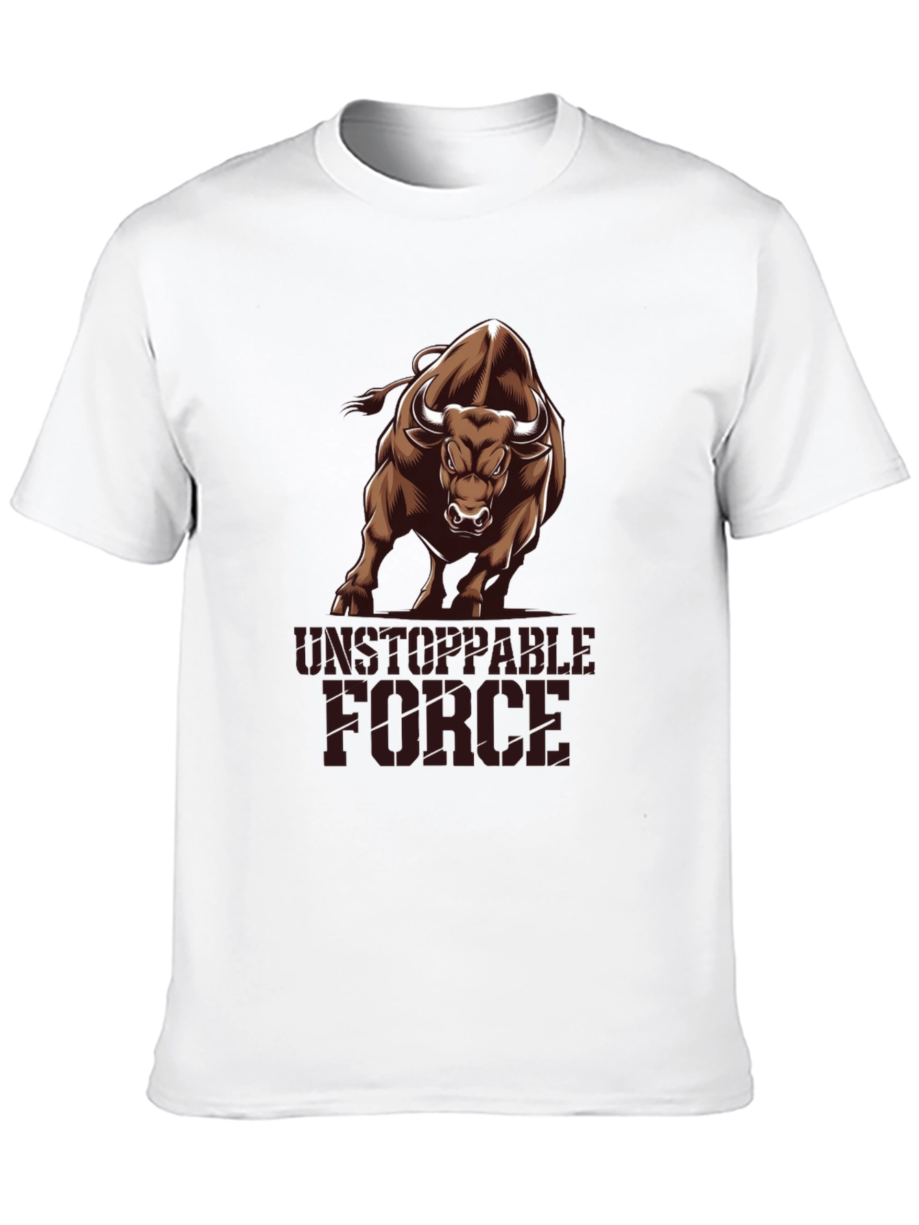 Unstoppable Force Bull Graphic T-Shirt