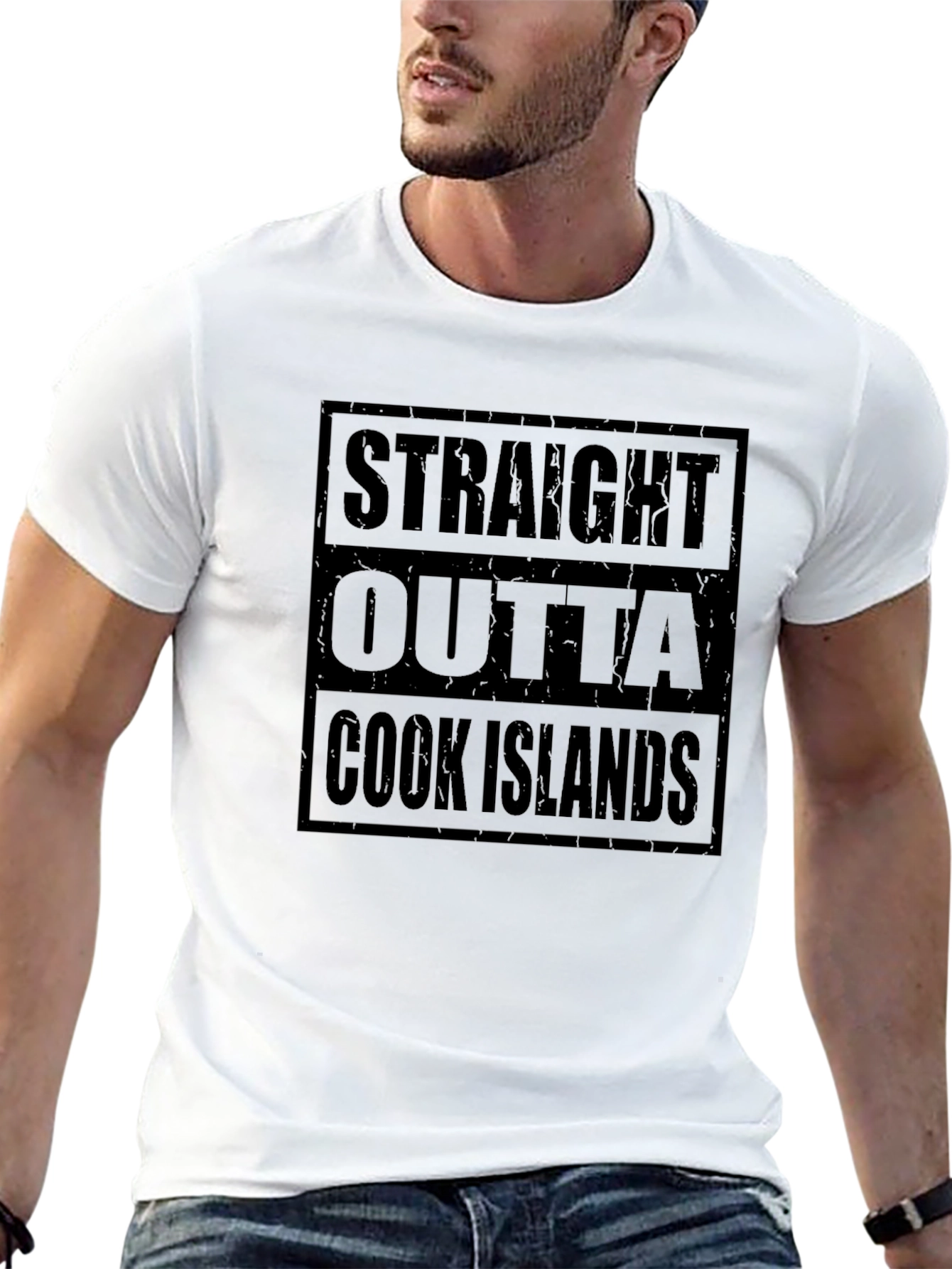Straight Outta Cook Islands Black T-Shirt