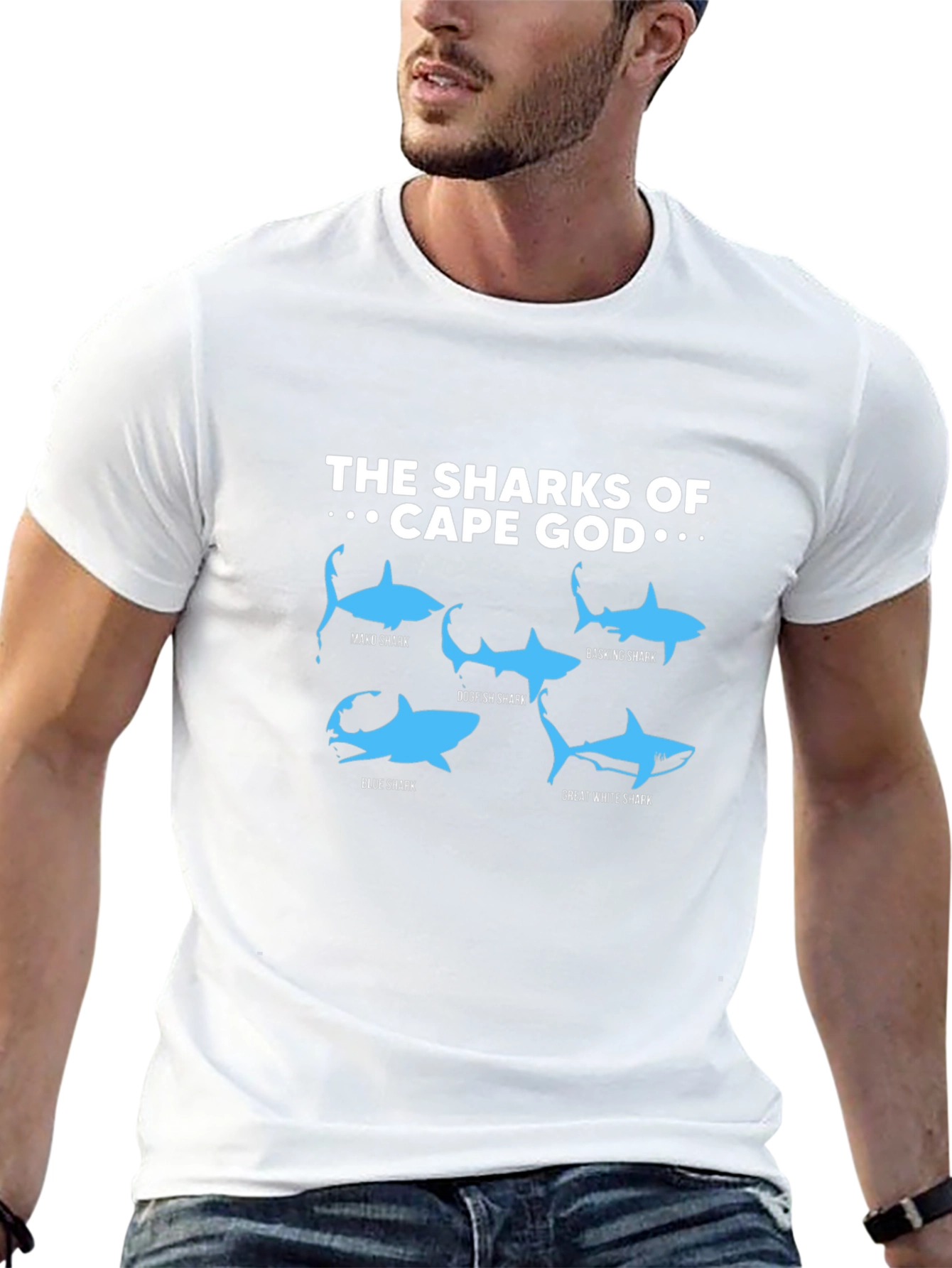 Cape Cod Sharks Graphic T-Shirt - Shark Species Tee
