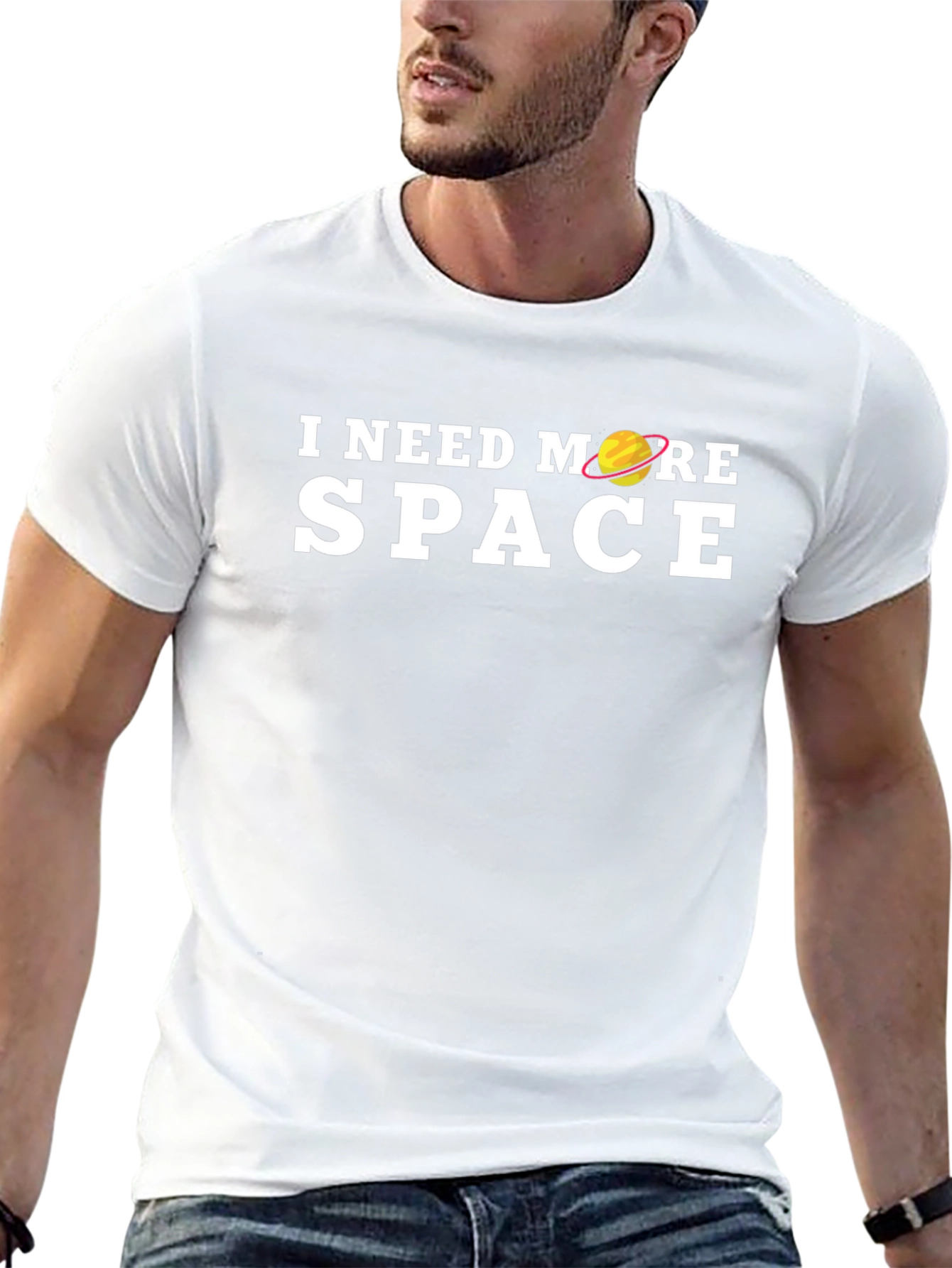 I Need More Space Graphic T-Shirt - Black