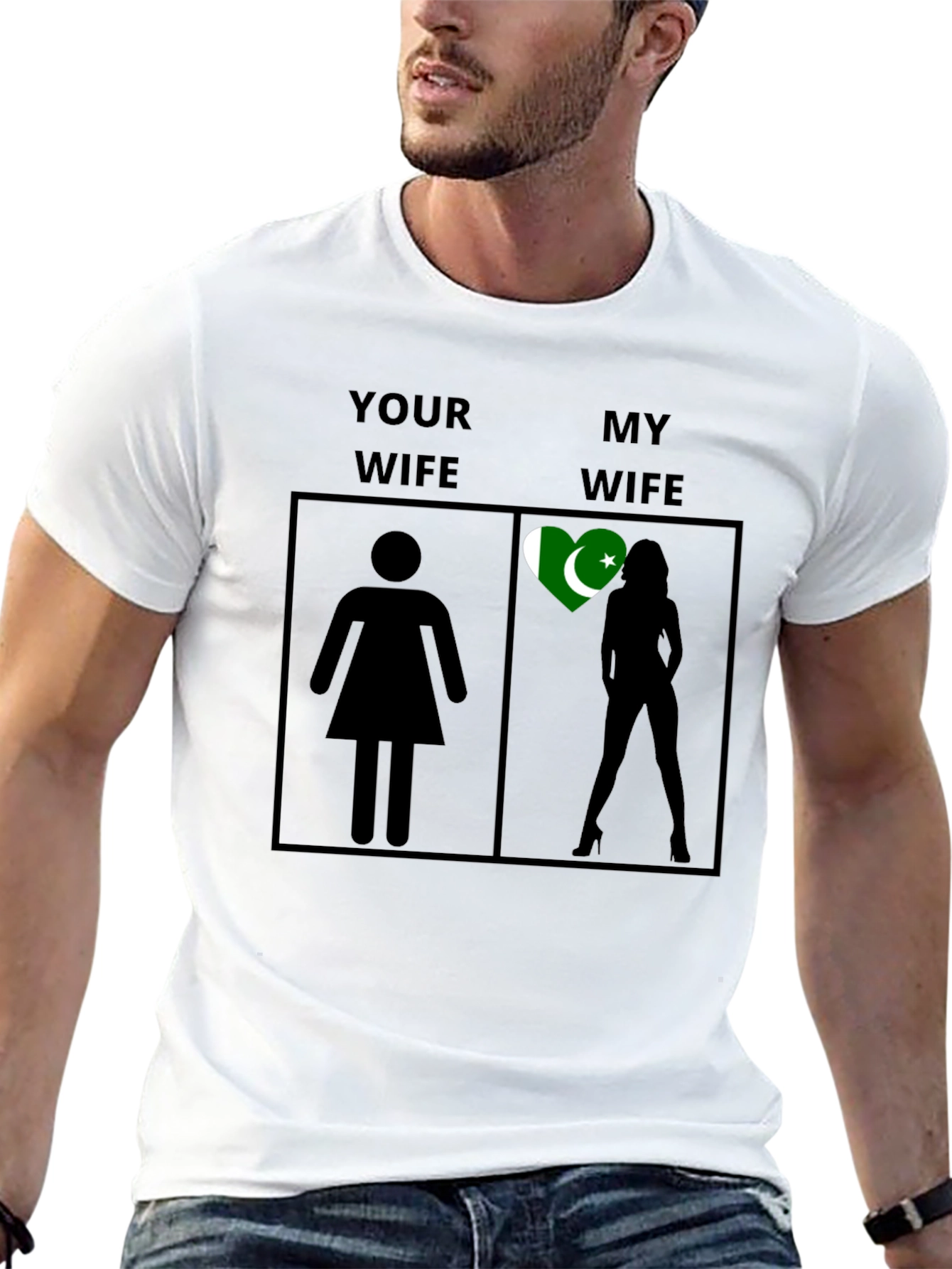 Funny My Wife Pakistan Flag Novelty T-Shirt