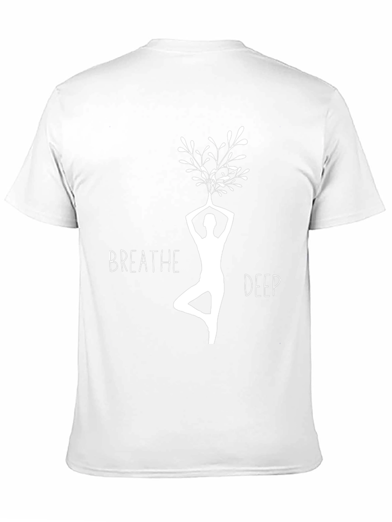 Breathe Deep Yoga Tree Pose Graphic T-Shirt