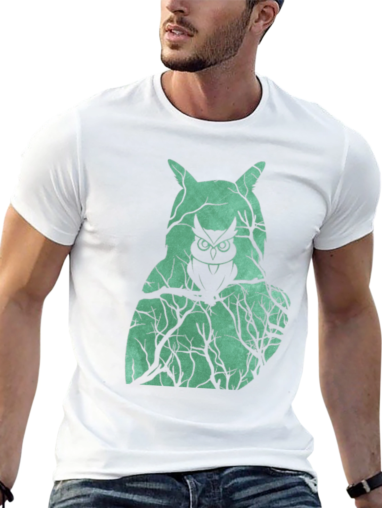 Owl Forest Graphic Tee - Unique Nature Design