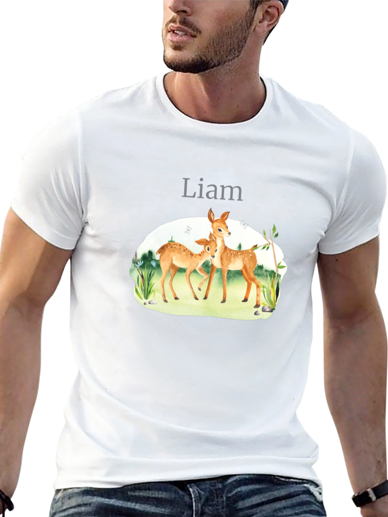 Deer Family Personalized T-Shirt - Liam