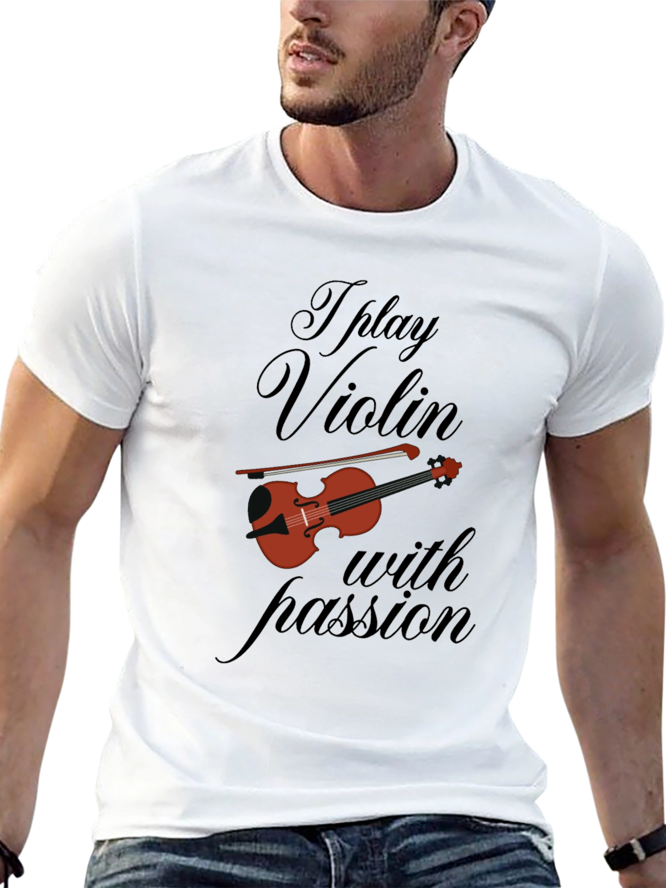 I Play Violin With Passion Black T-Shirt