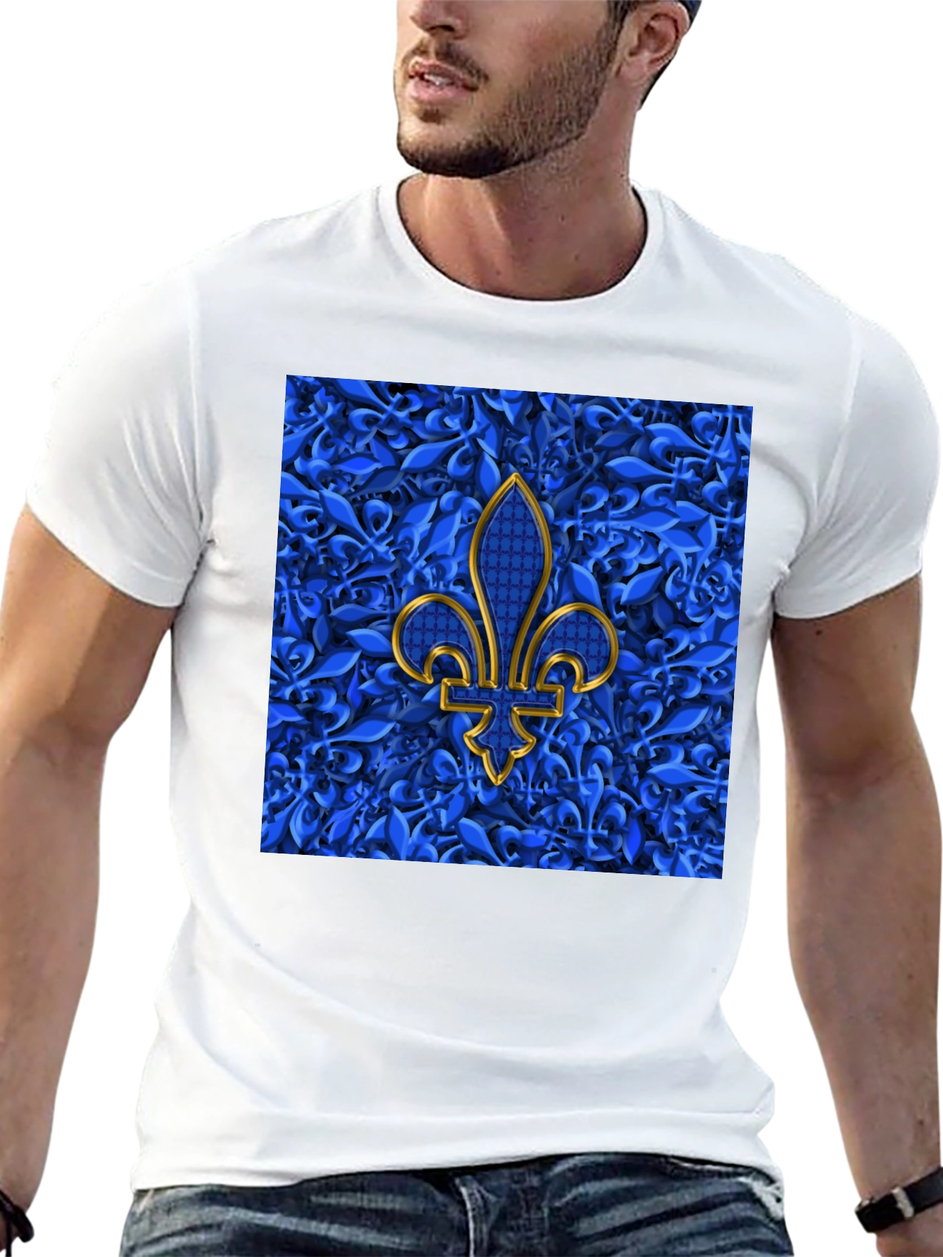 Fleur-de-Lis Graphic Tee - Stylish Mens Black T-Shirt