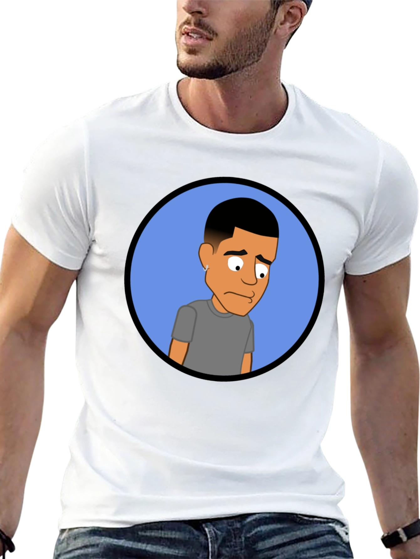 Cartoon Portrait Black Tee