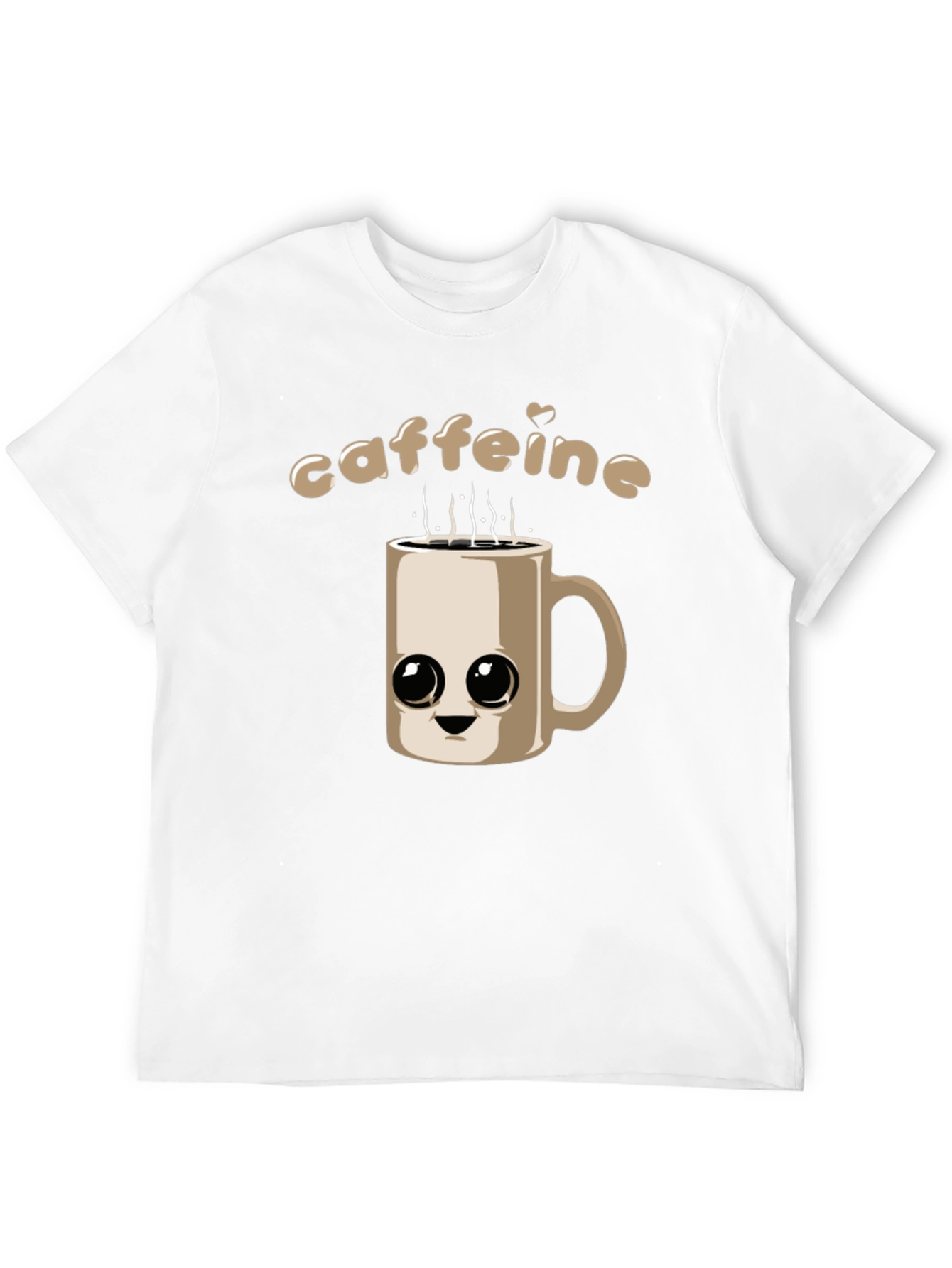 Caffeine Craving Black T-Shirt - Cute Coffee Mug Design