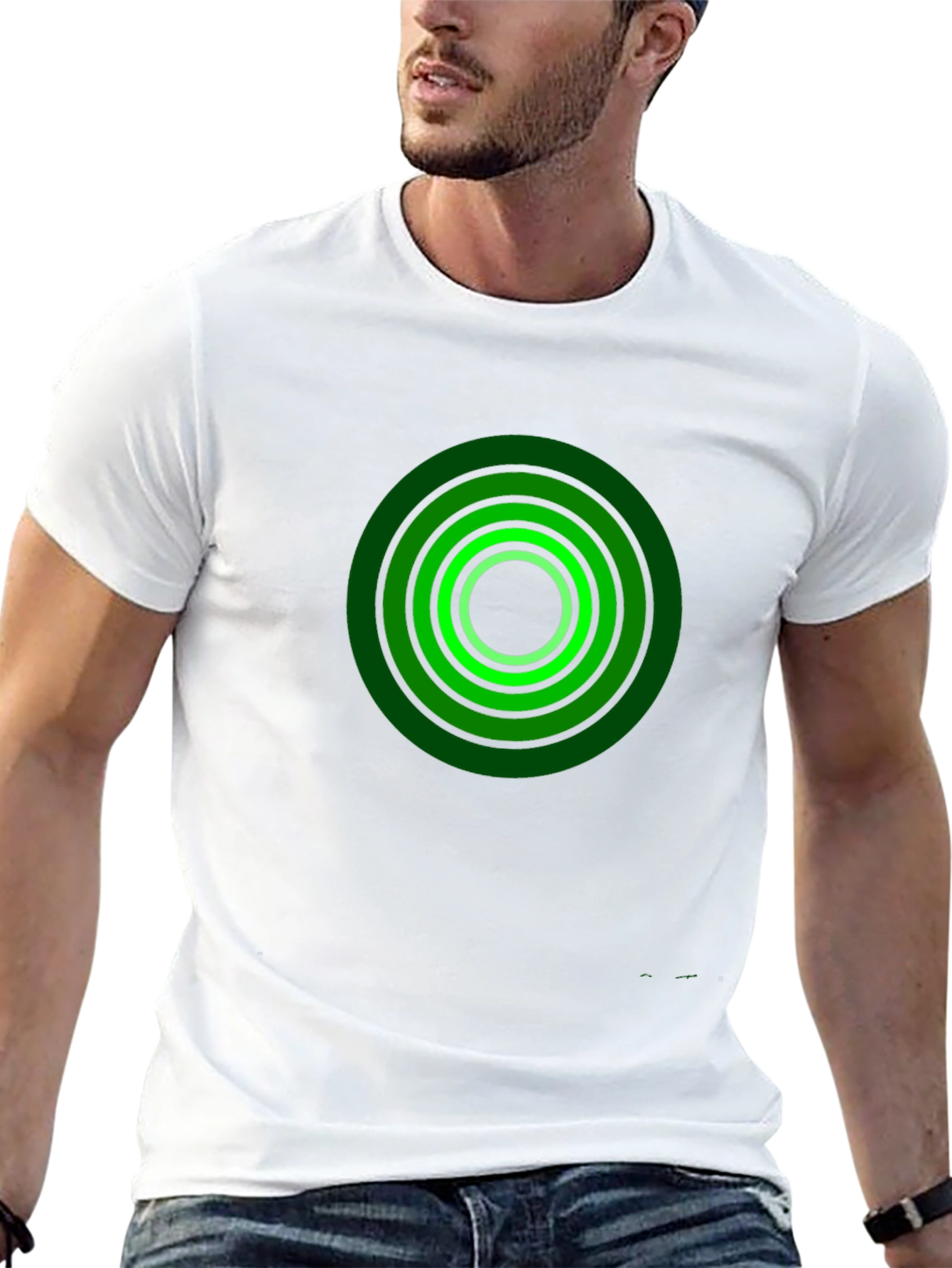 Black T-Shirt with Green Target Design