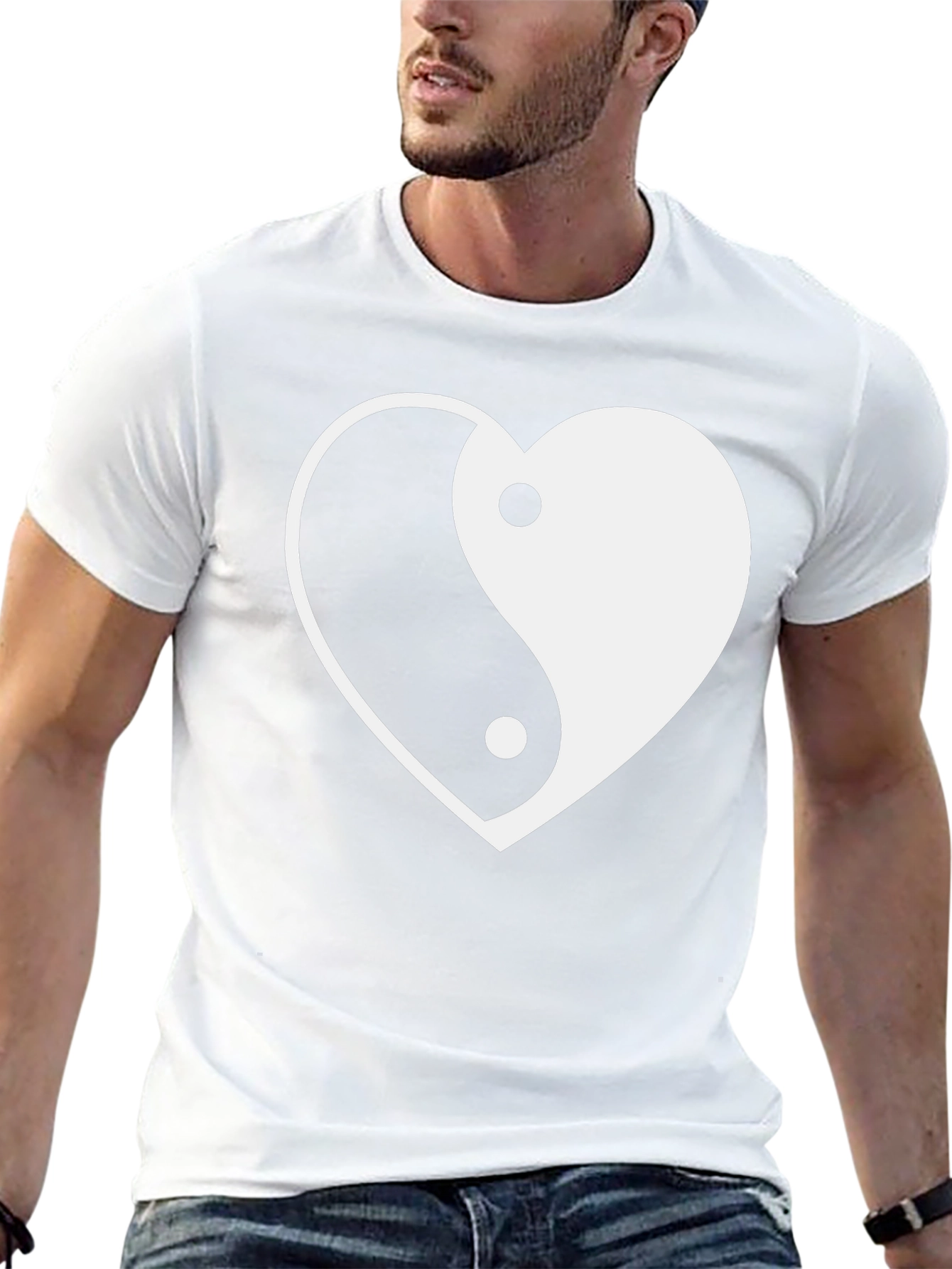 Yin Yang Heart Graphic Tee - Stylish Comfort