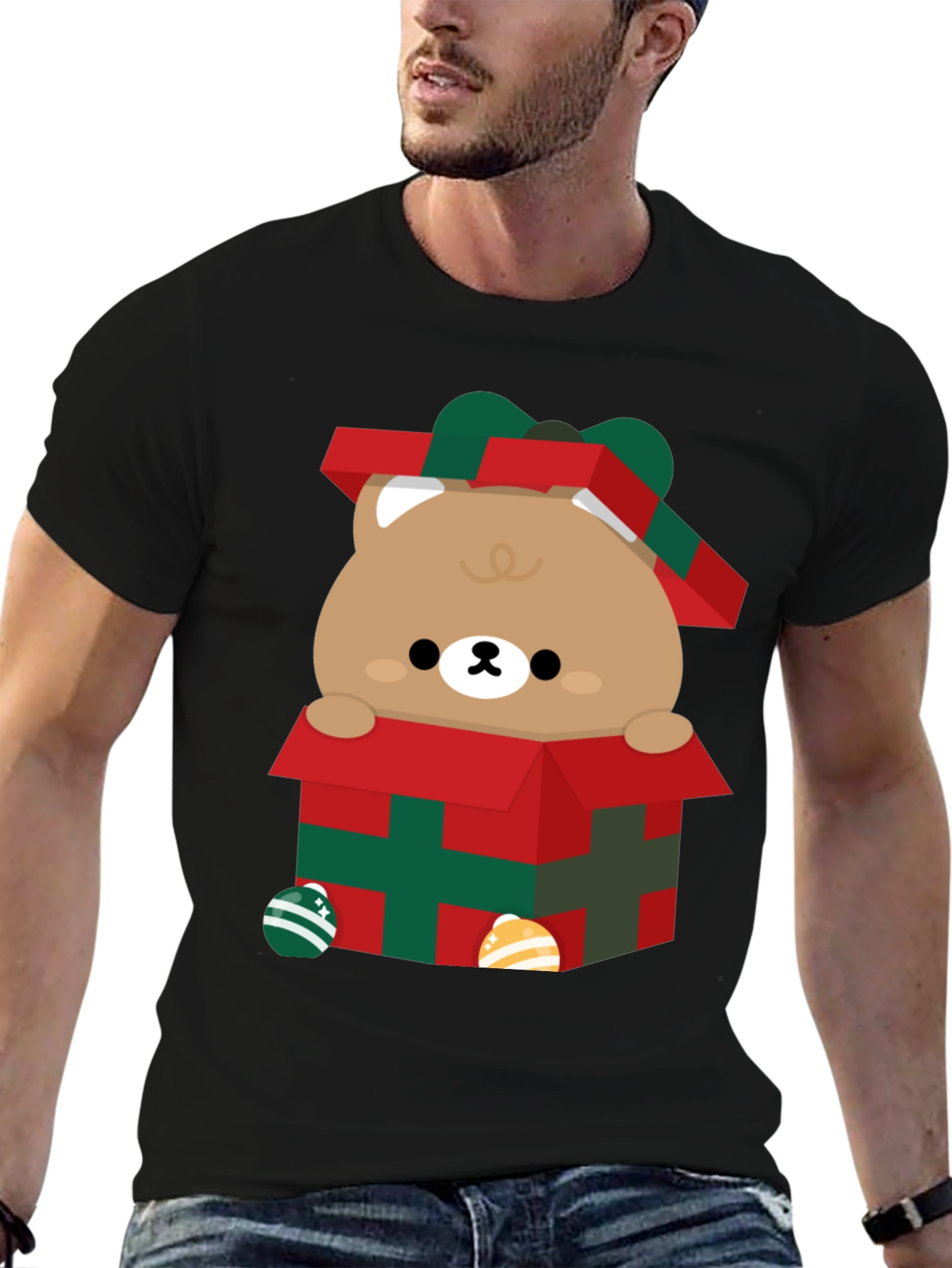 Cute Bear Christmas Gift Box T-Shirt
