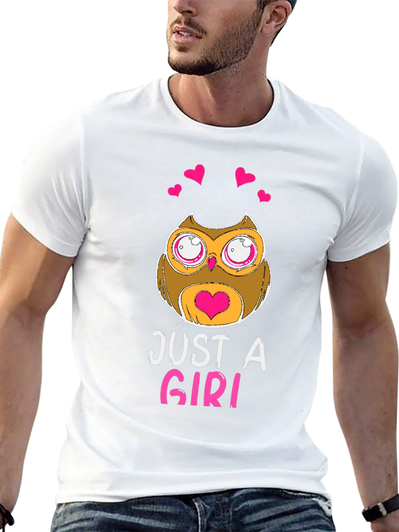 Just A Girl Owl Graphic T-Shirt