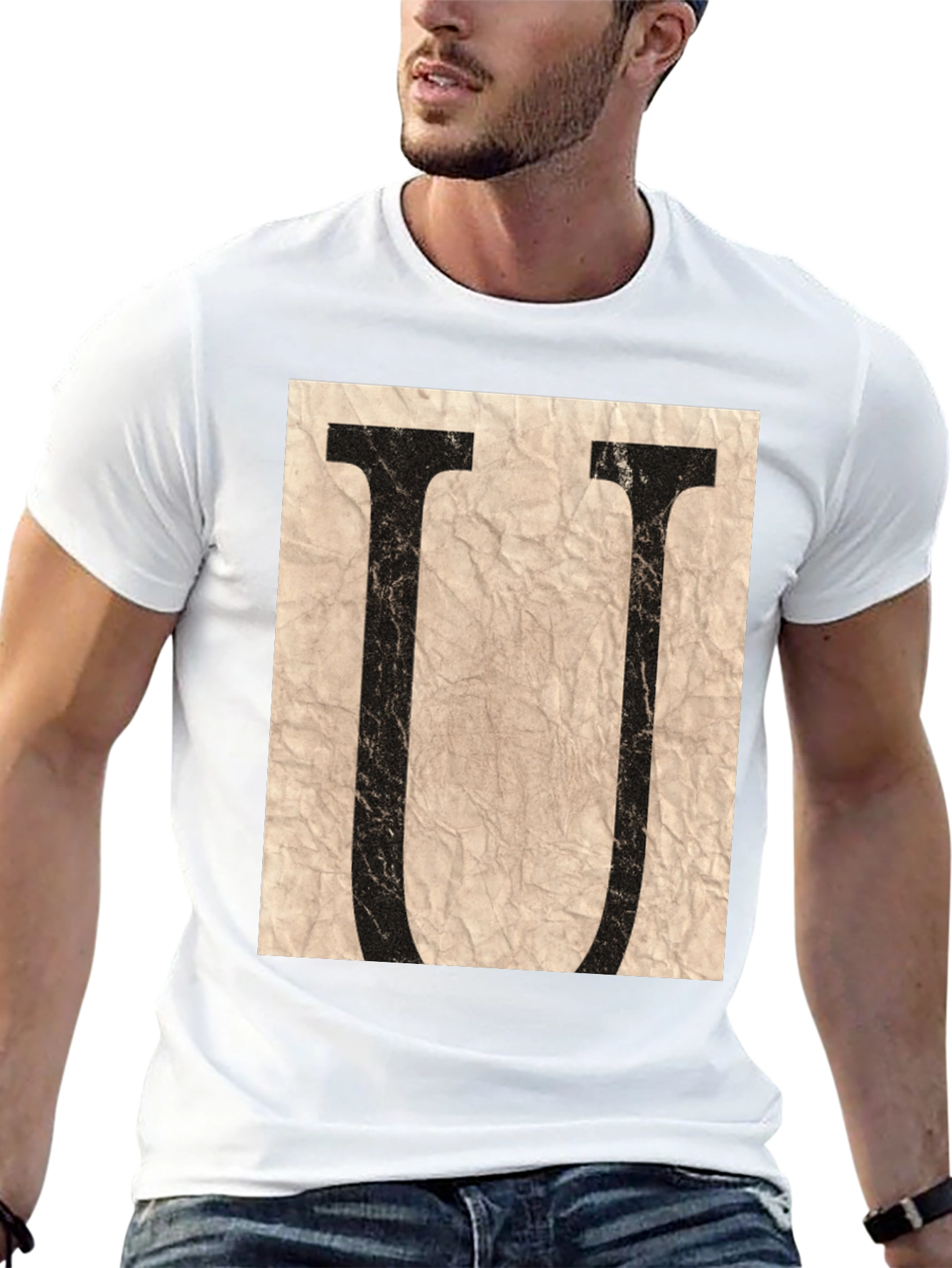Letter U Graphic Tee - Stylish Unisex T-Shirt