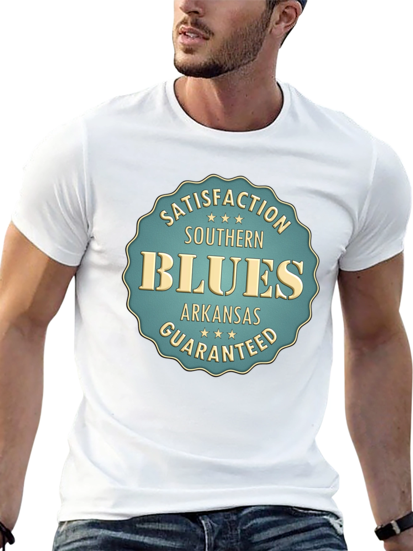 Southern Blues Tee - Arkansas Satisfaction Guaranteed
