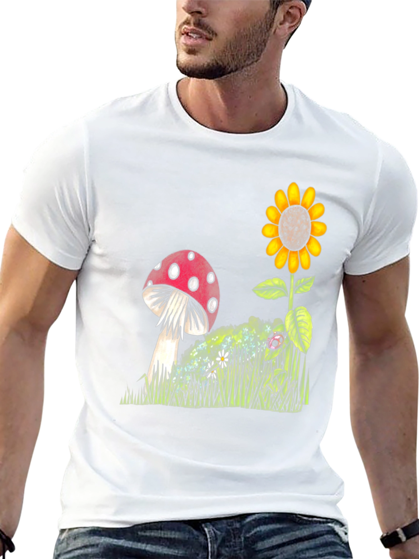 Mushroom & Sunflower Graphic Tee