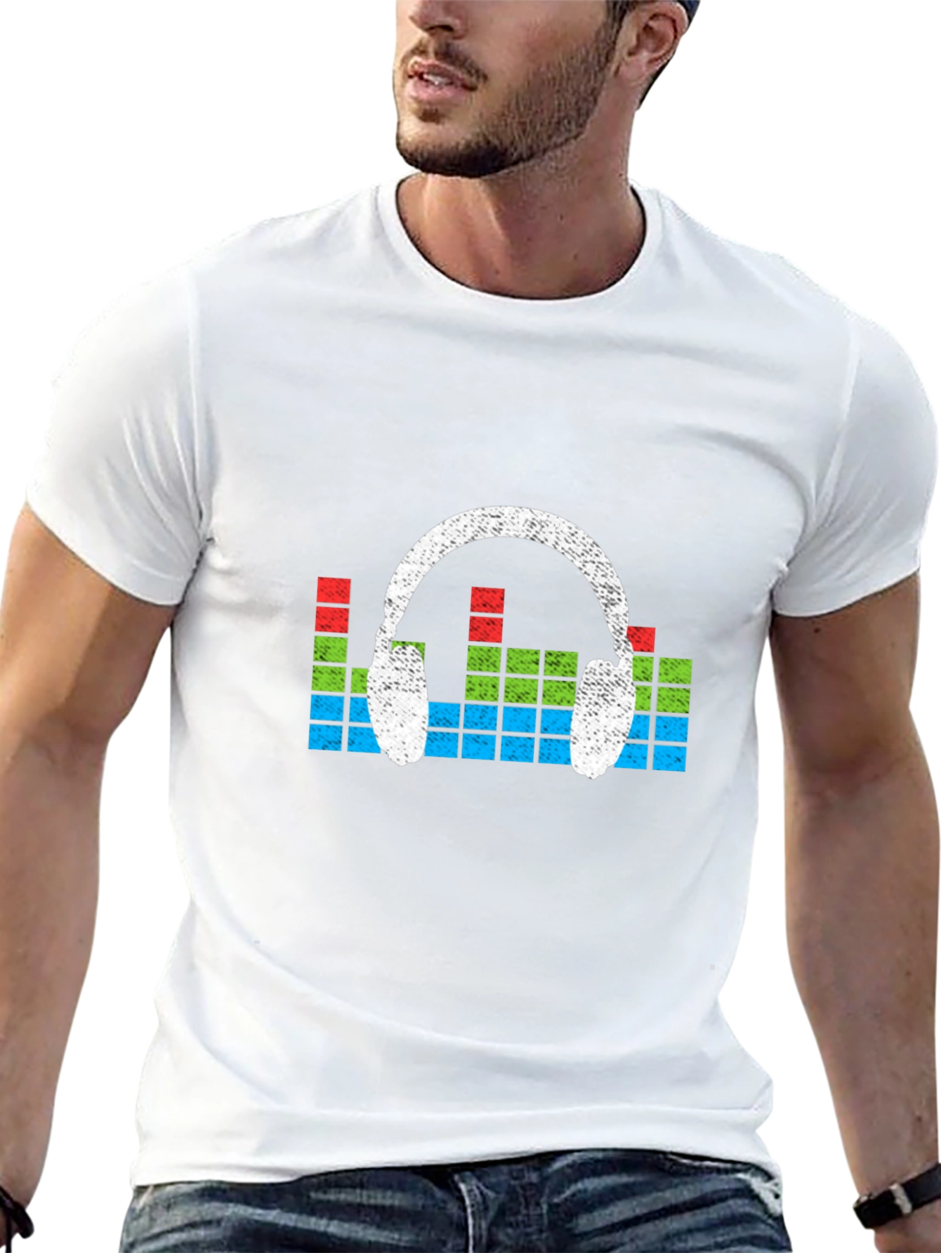 Retro Headphones Graphic T-Shirt - Music Lover Tee