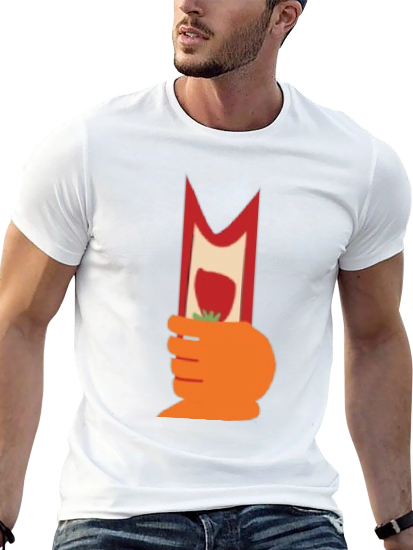Novelty Graphic T-Shirt - Strawberry Hand