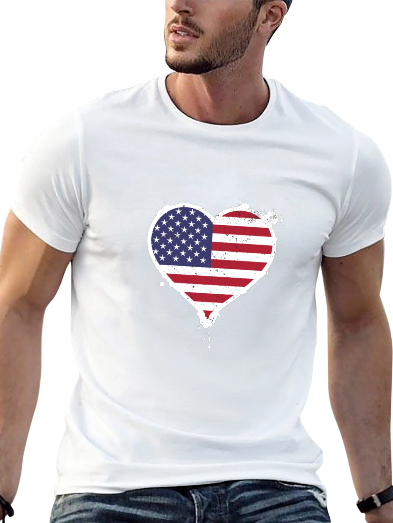 Patriotic Heart Flag T-Shirt - USA Pride Tee