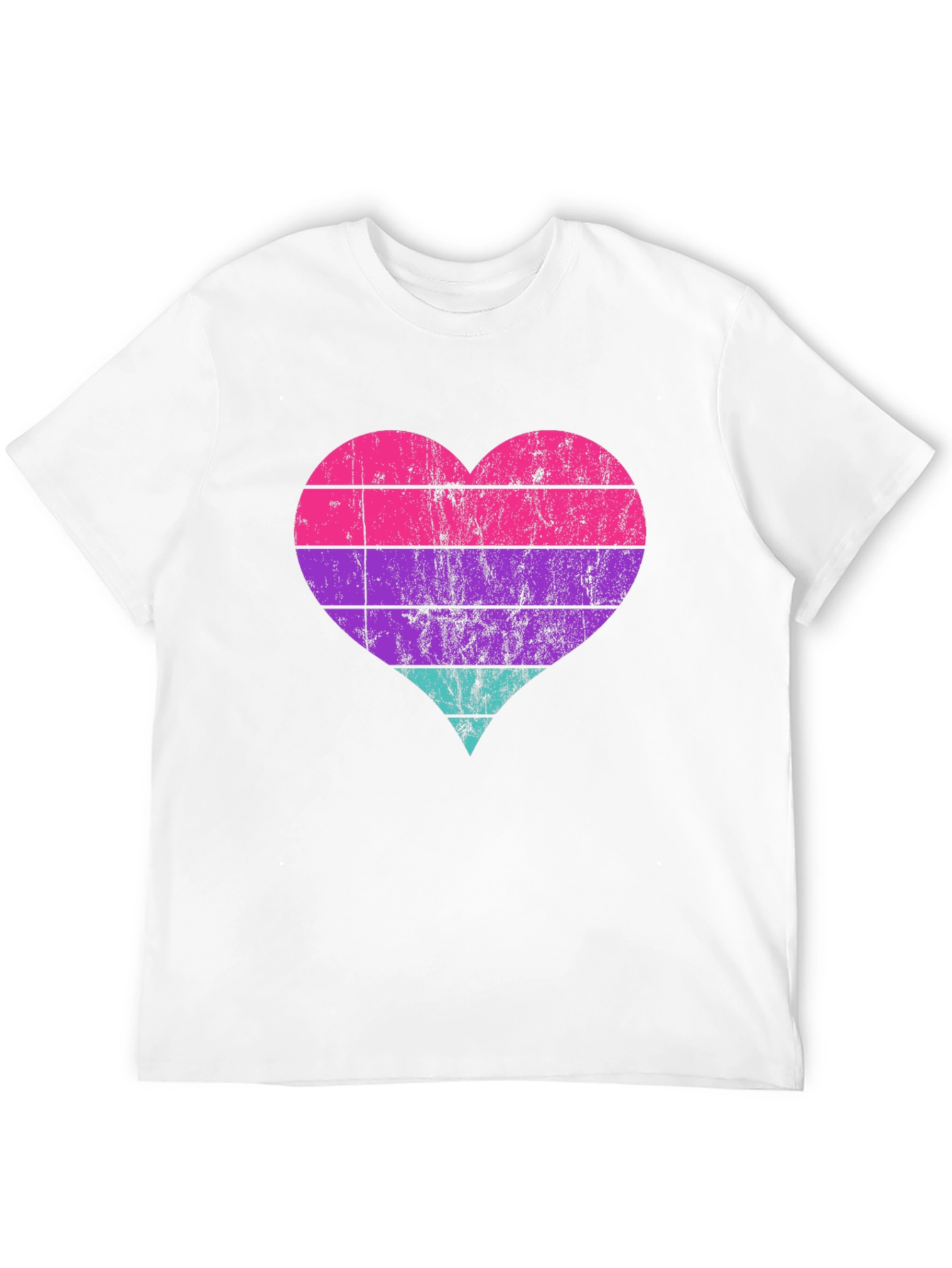 Retro Heart Striped Graphic Tee