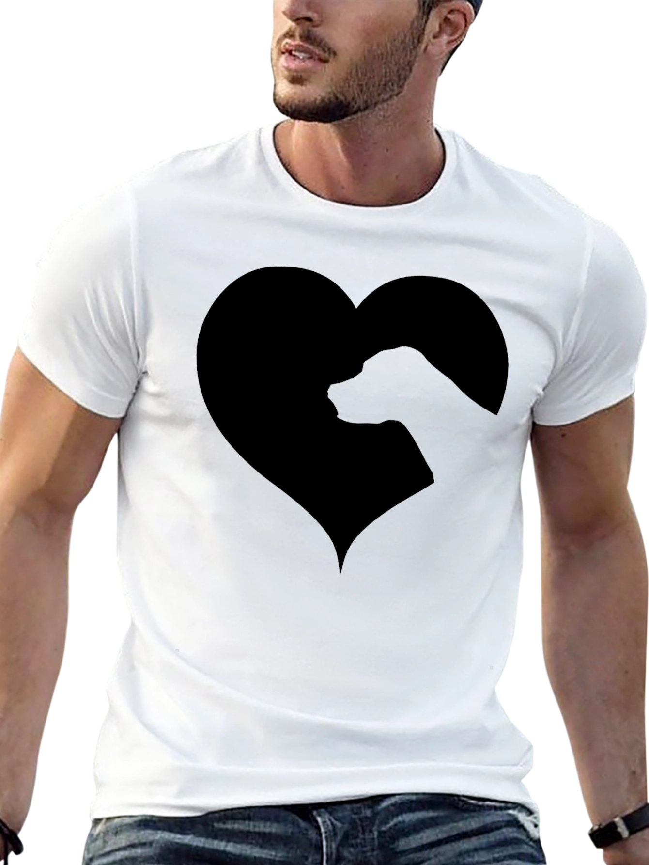Dog Lover Black Heart T-Shirt