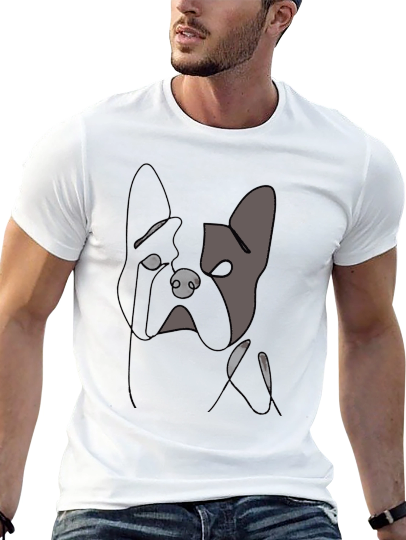 Minimalist Dog T-Shirt - Black