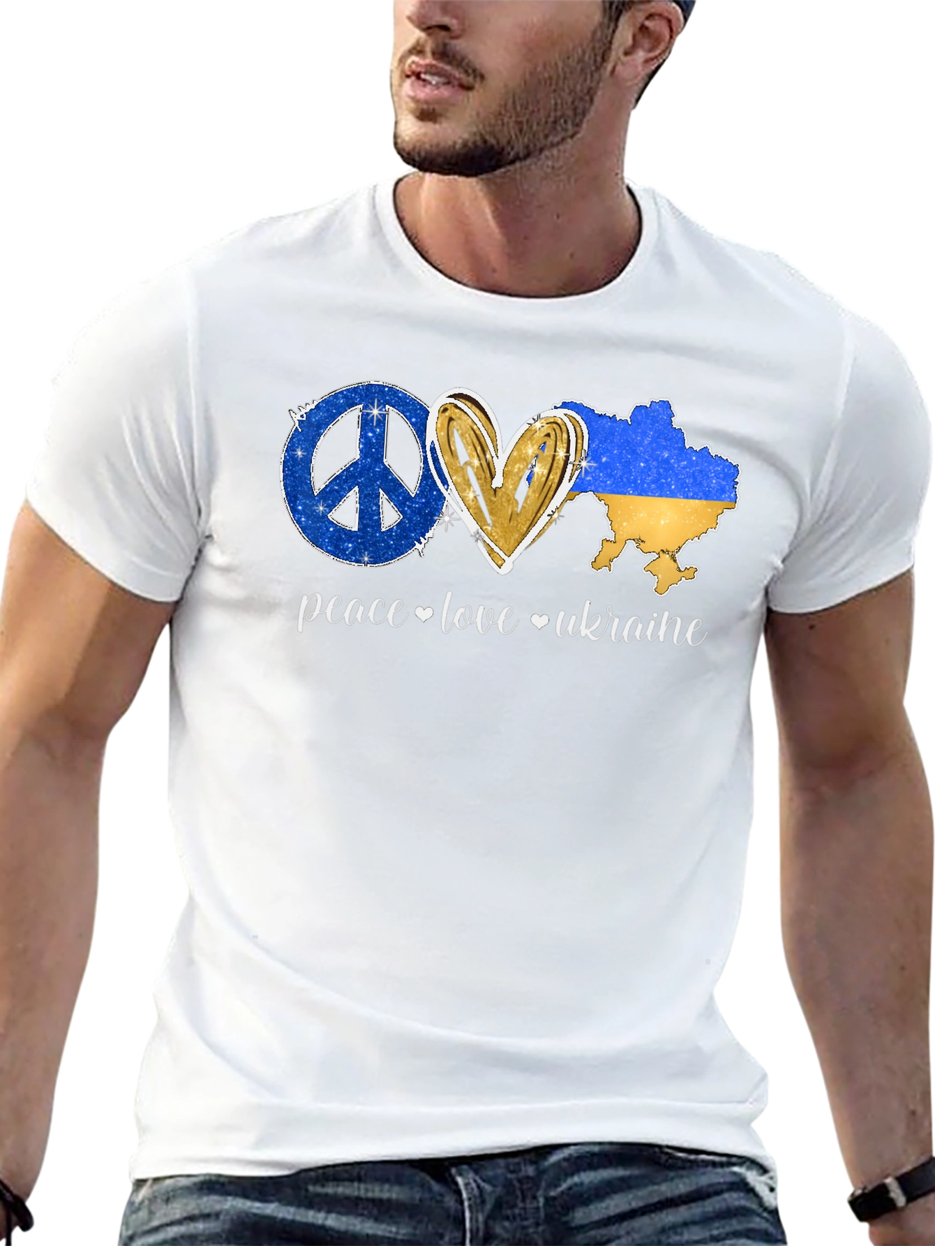 Peace Love Ukraine Black T-Shirt