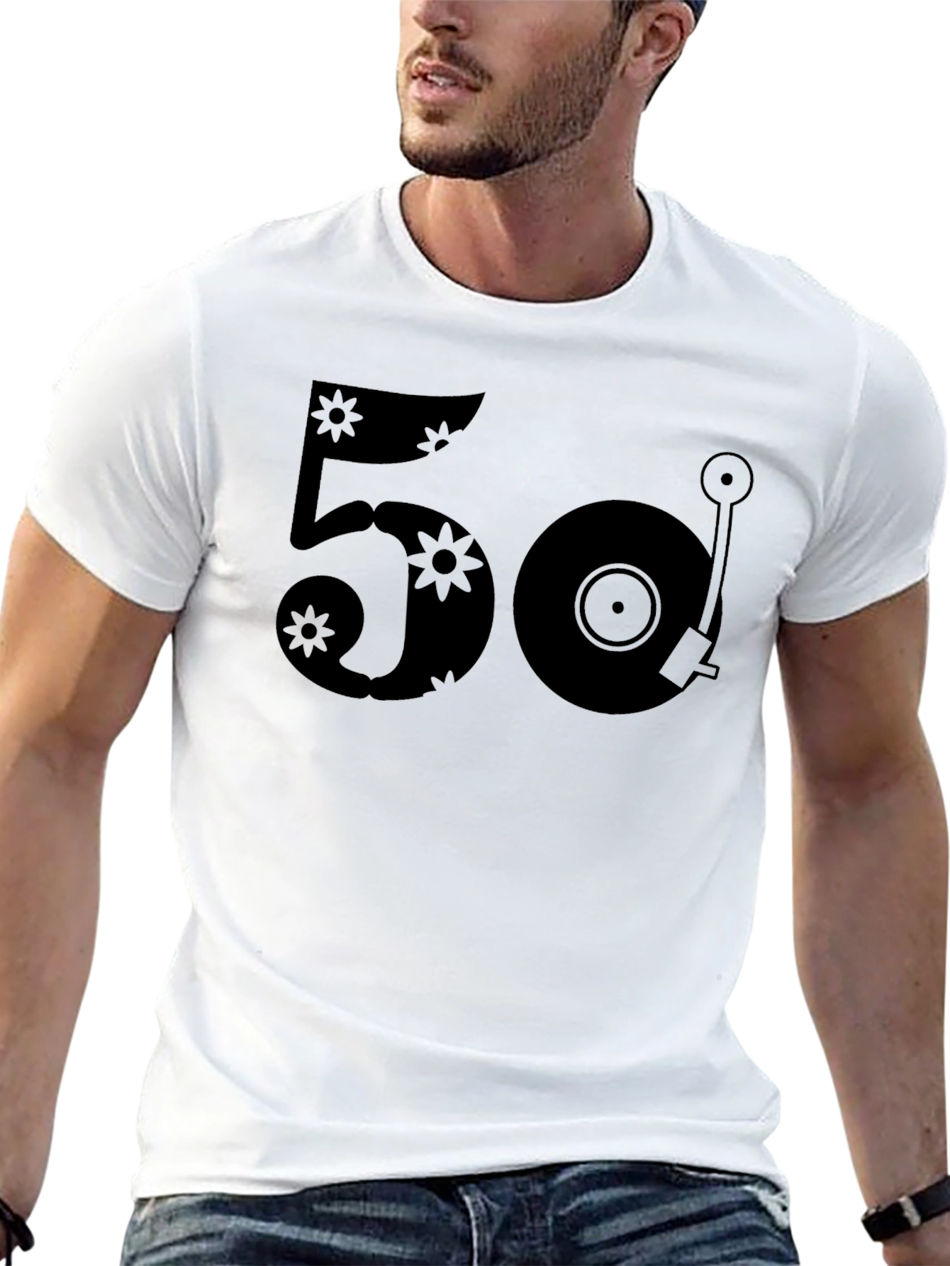 Retro 50 Record Player Graphic T-Shirt