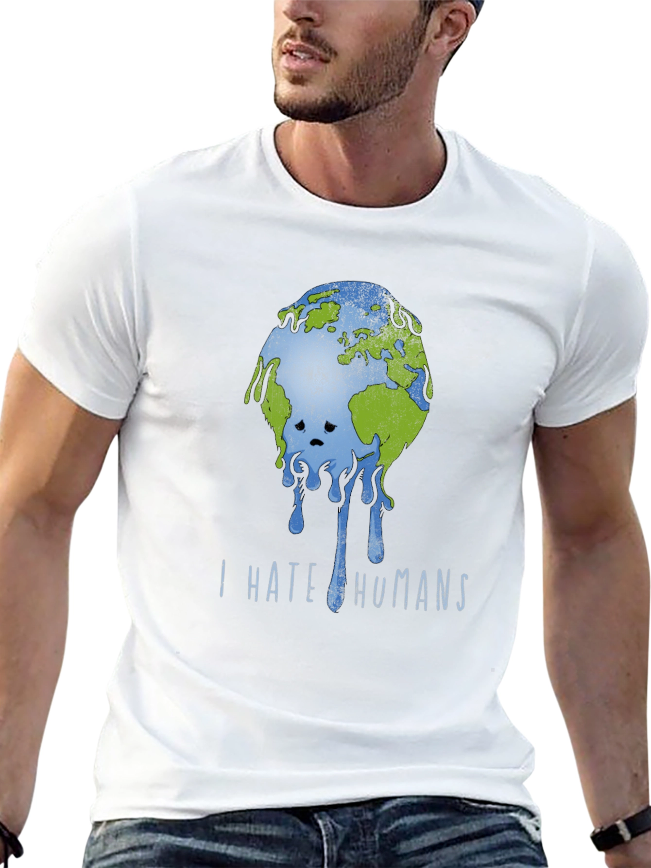 I Hate Humans Earth Graphic T-Shirt