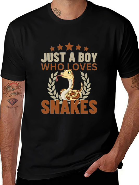 Boy Who Loves Snakes T-Shirt - Reptile Enthusiast Tee
