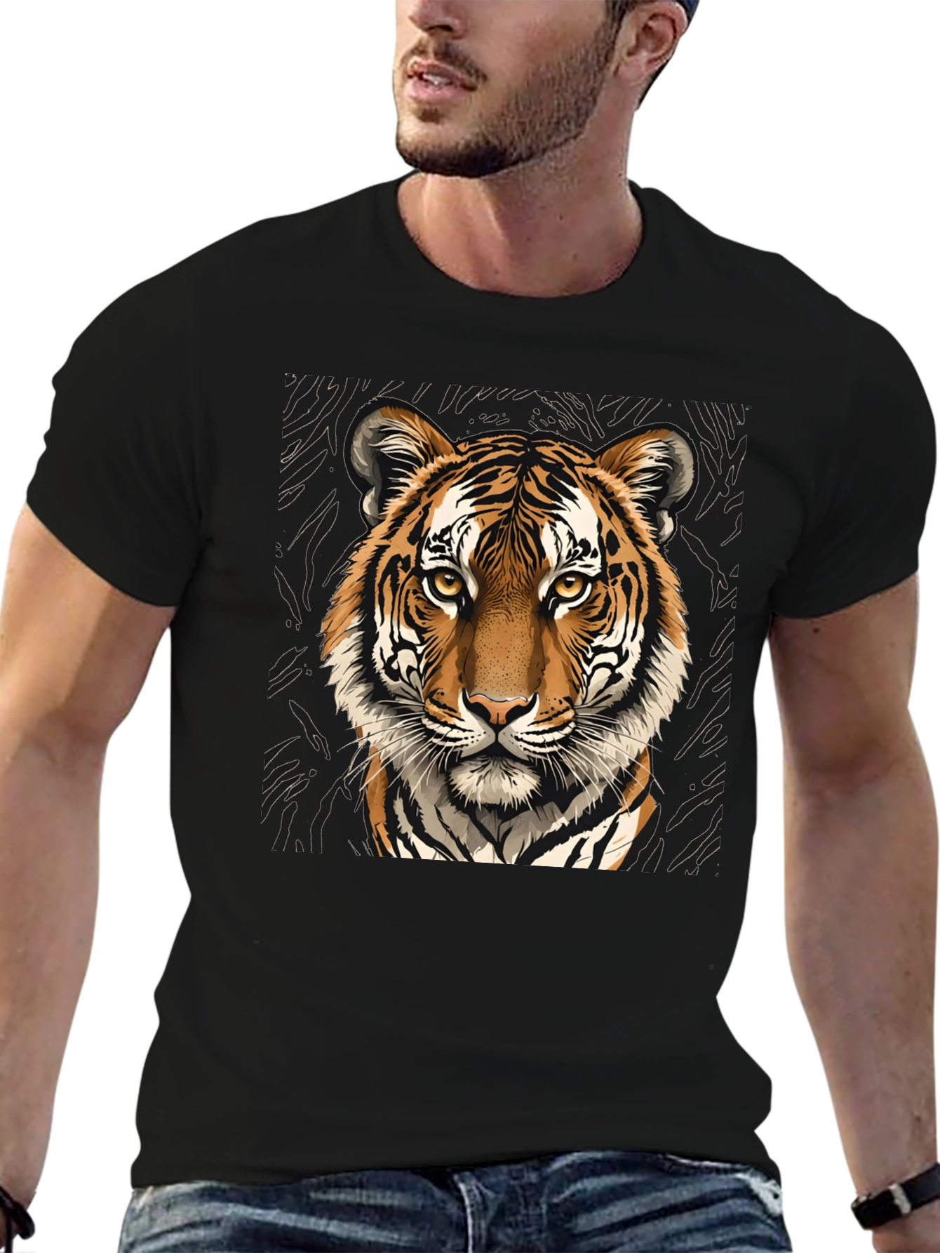Tiger Graphic Tee - Bold Animal Print T-Shirt