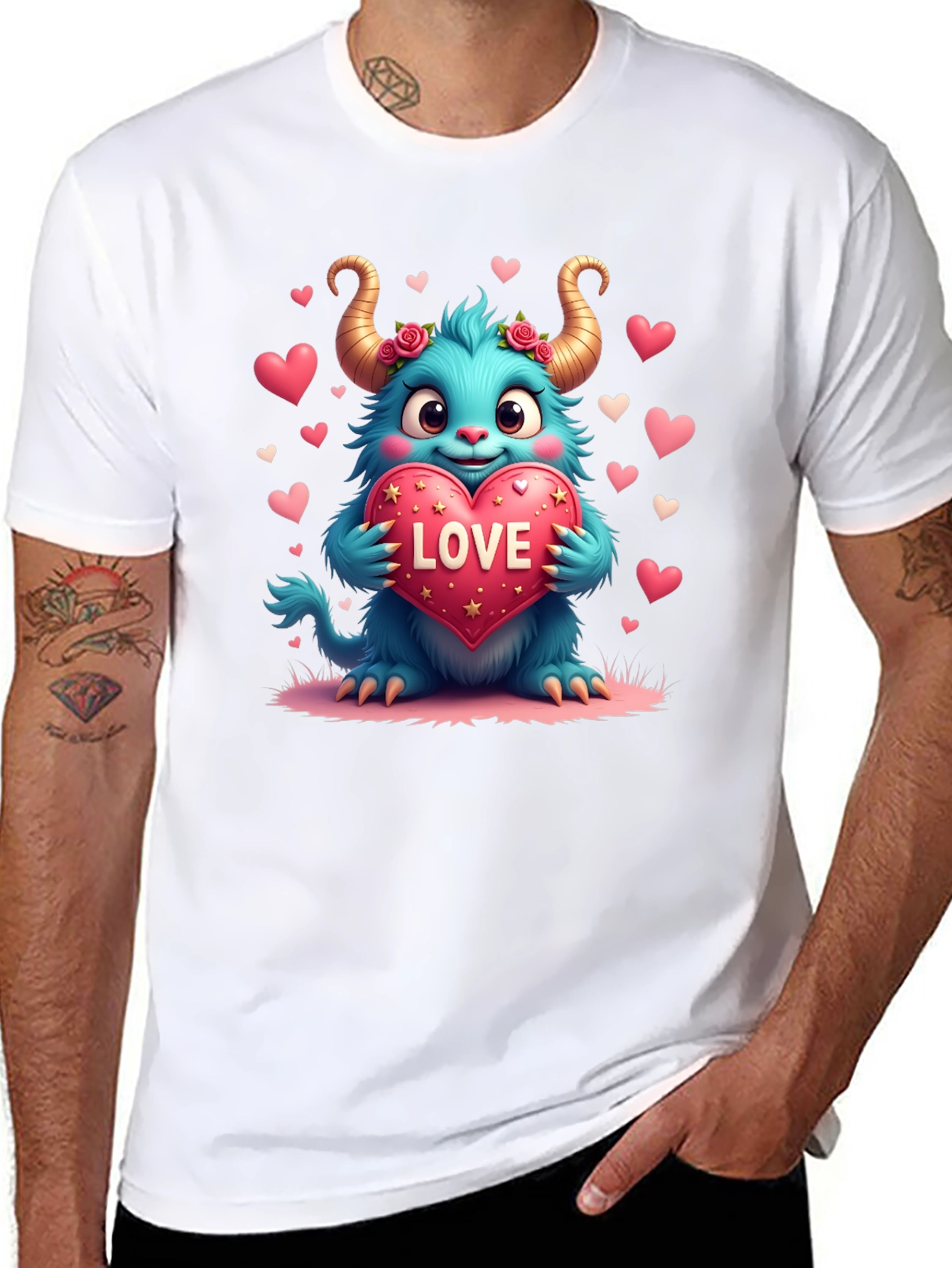 Monster Love Graphic Tee - Heart Valentines