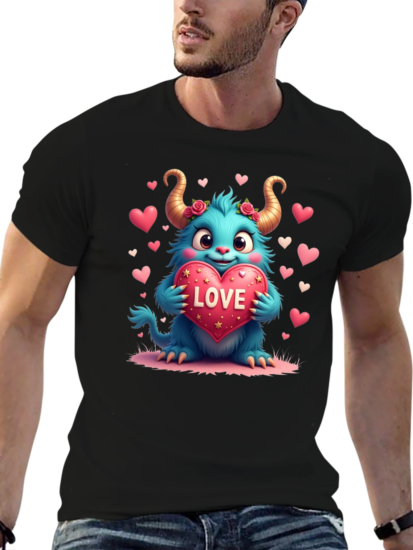 Monster Love Graphic Tee - Heart Valentines
