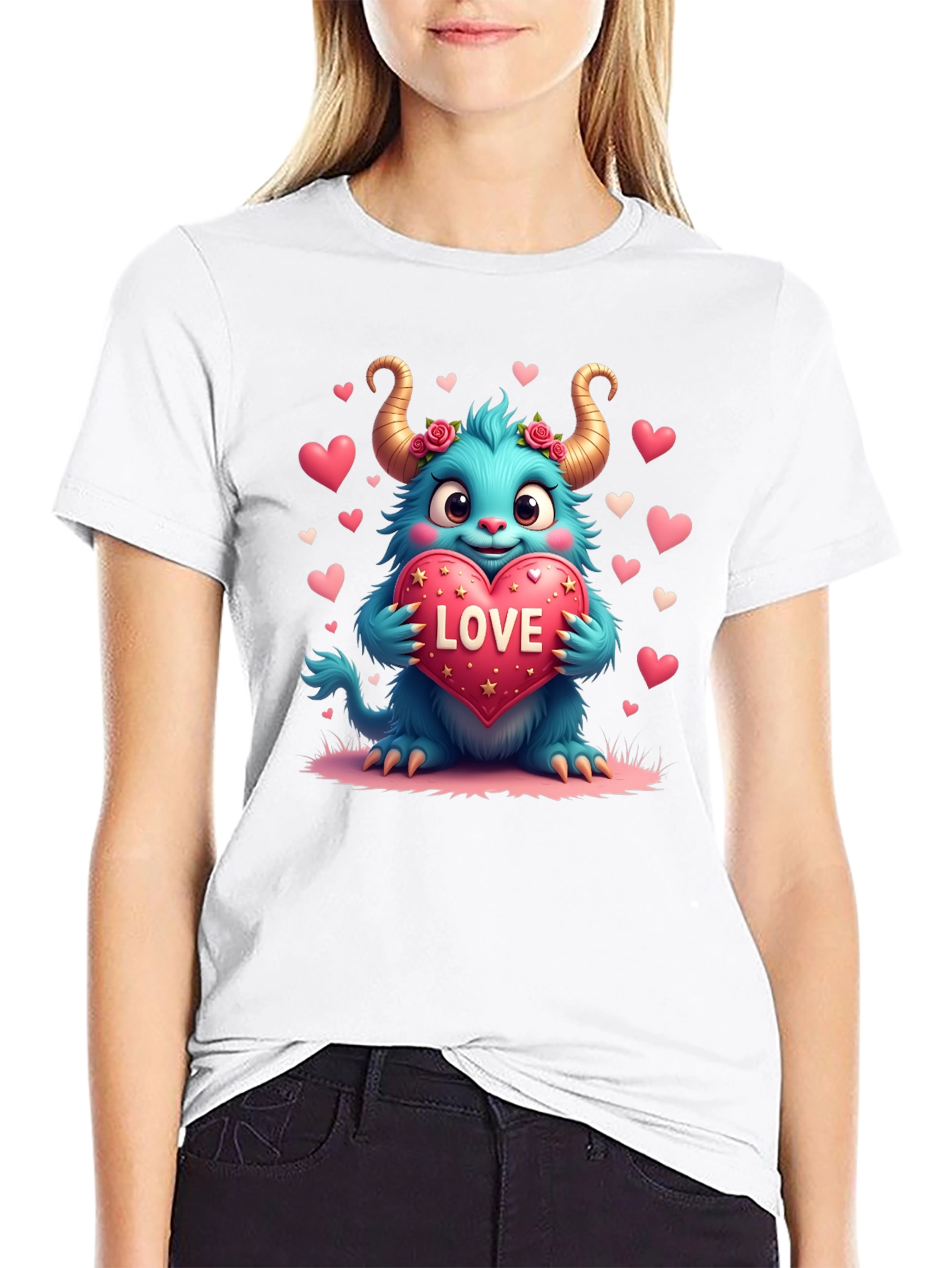 Monster Love Graphic Tee - Heart Valentines