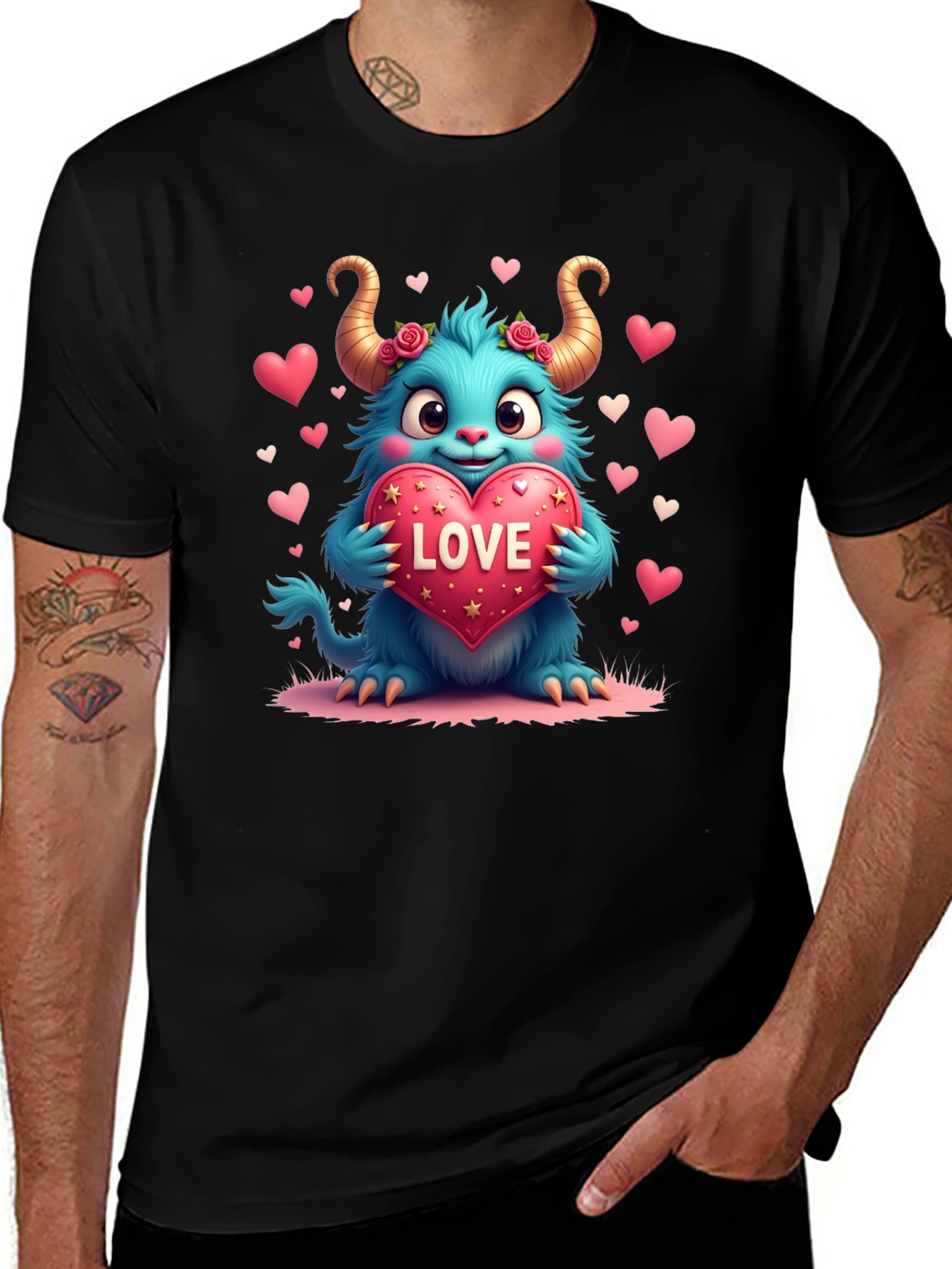 Monster Love Graphic Tee - Heart Valentines