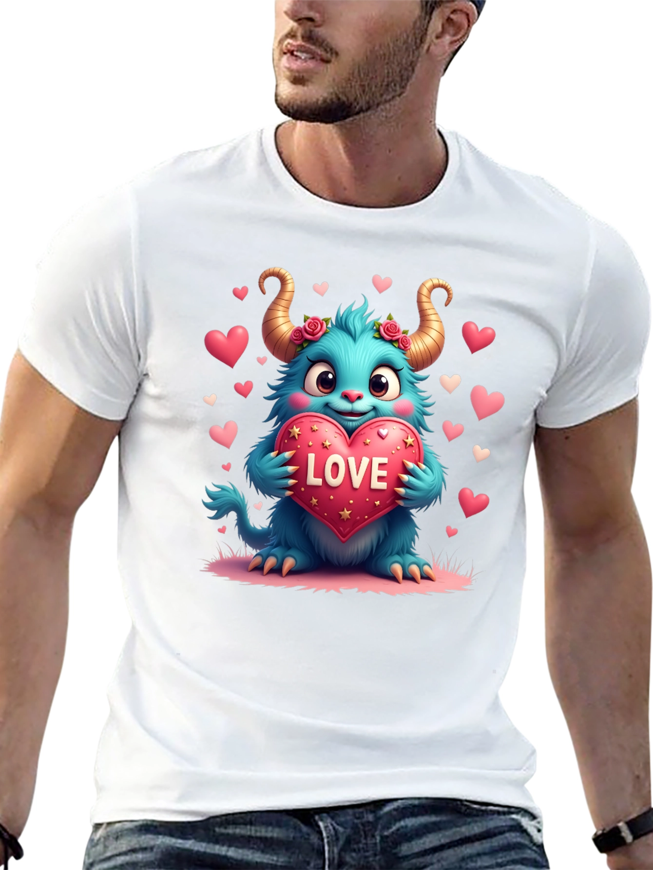 Monster Love Graphic Tee - Heart Valentines
