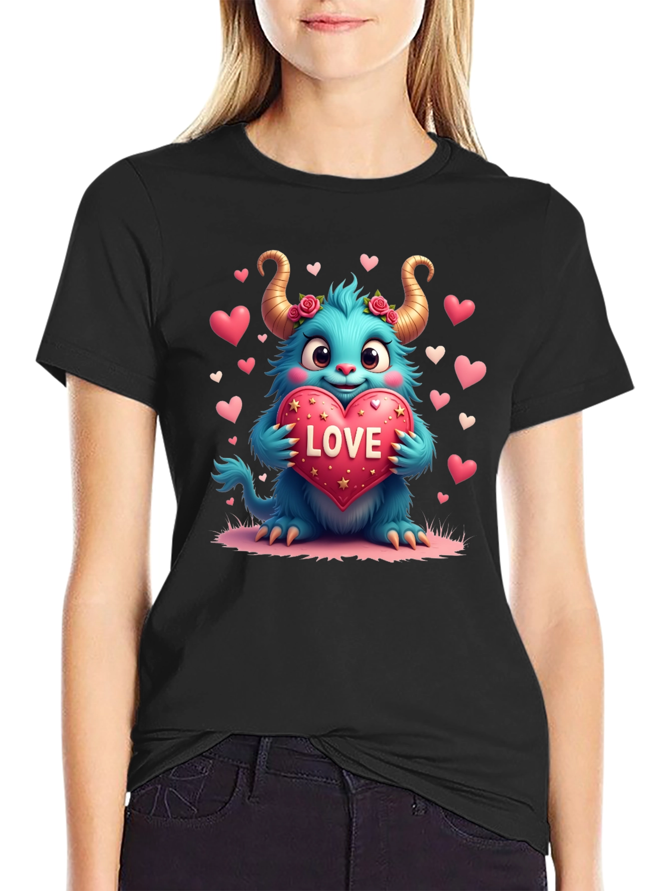 Monster Love Graphic Tee - Heart Valentines