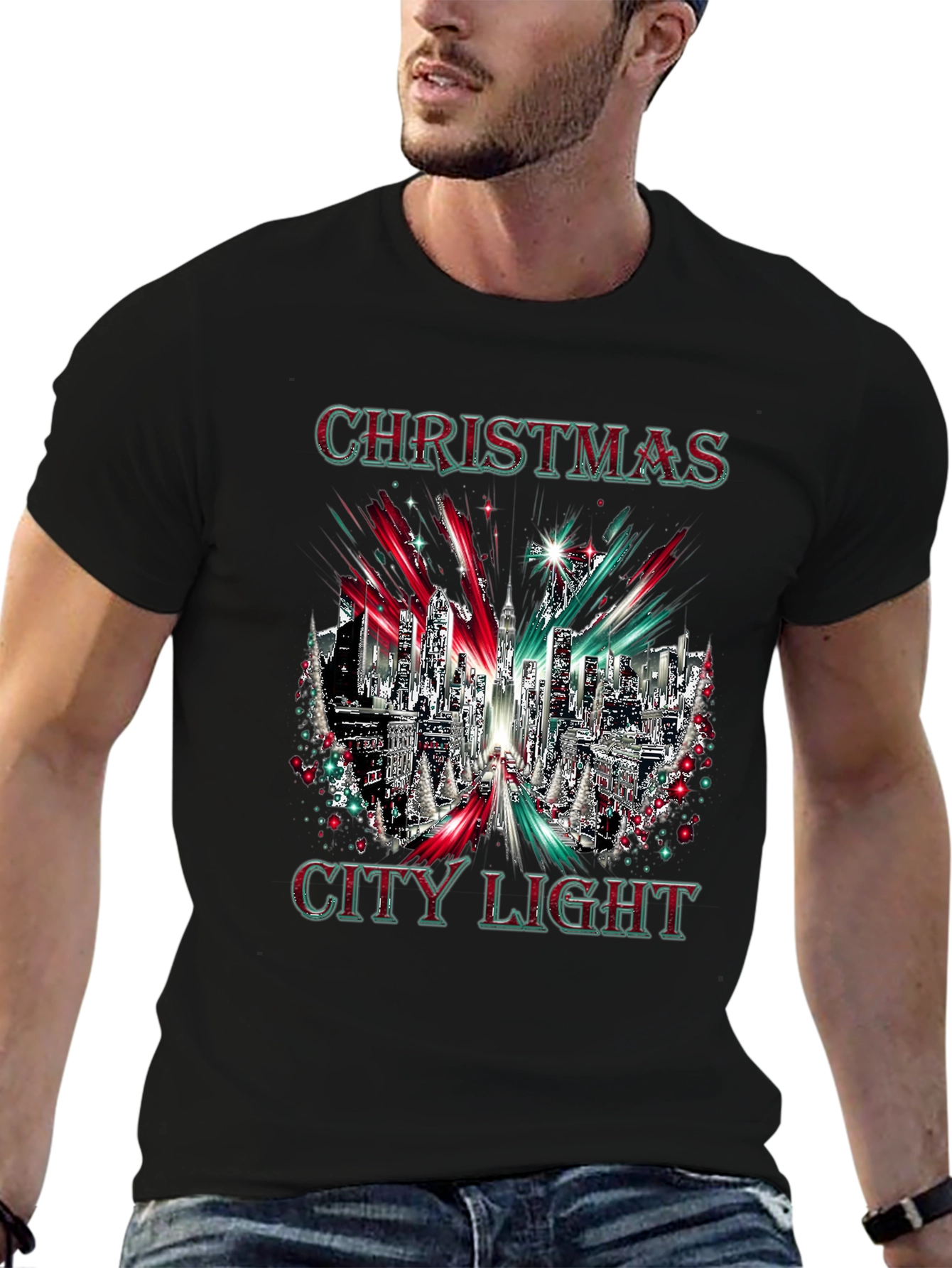 Christmas City Lights Holiday Graphic Tee