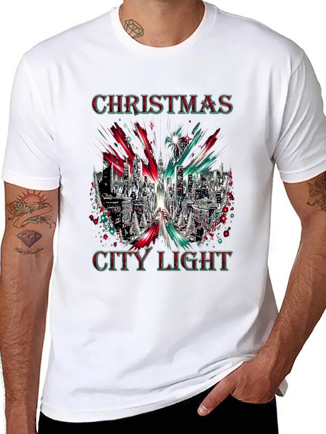Christmas City Lights Holiday Graphic Tee