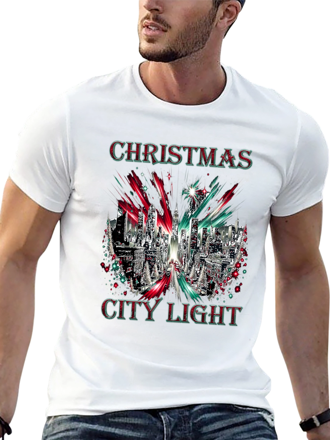 Christmas City Lights Holiday Graphic Tee