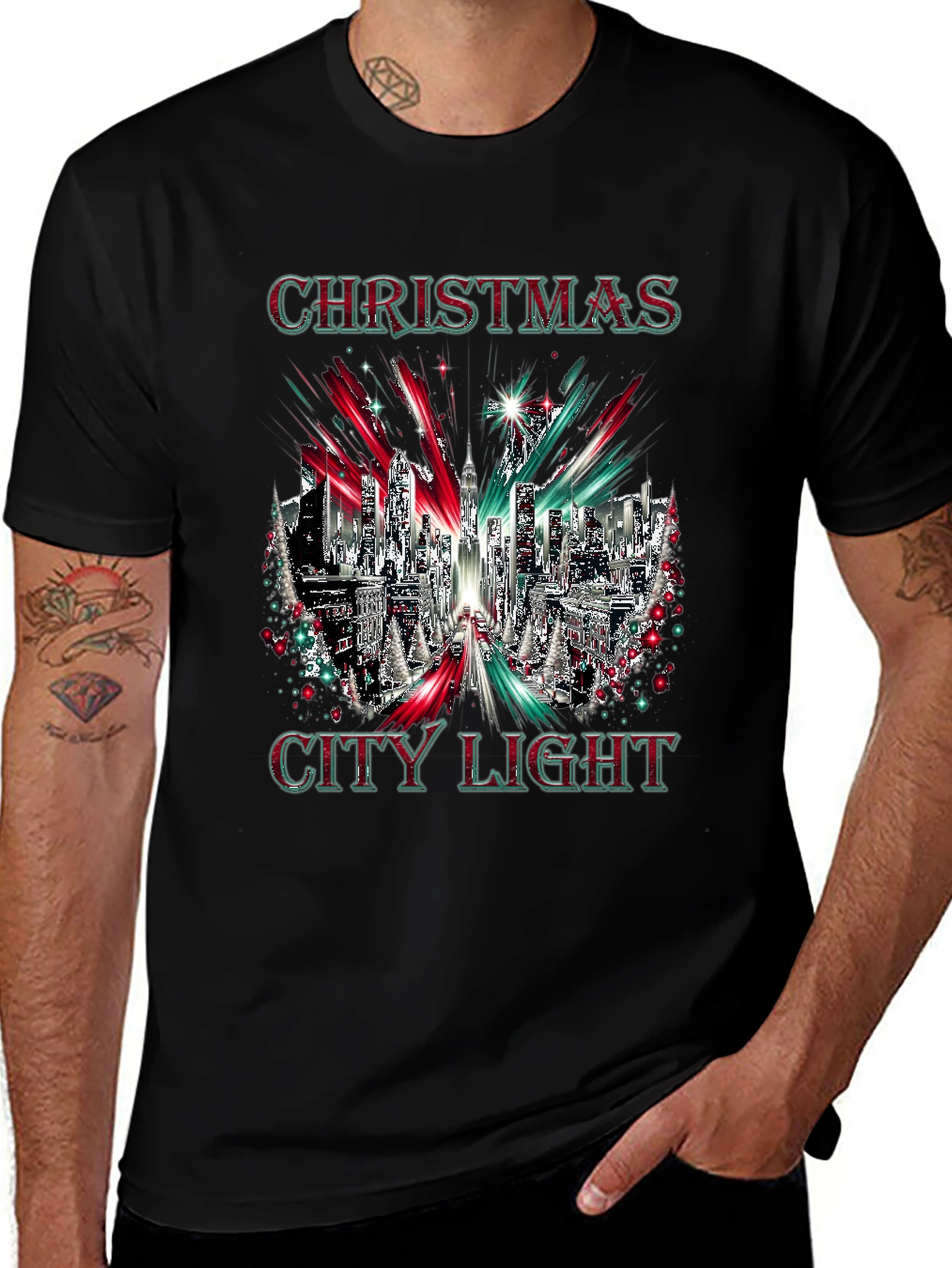 Christmas City Lights Holiday Graphic Tee