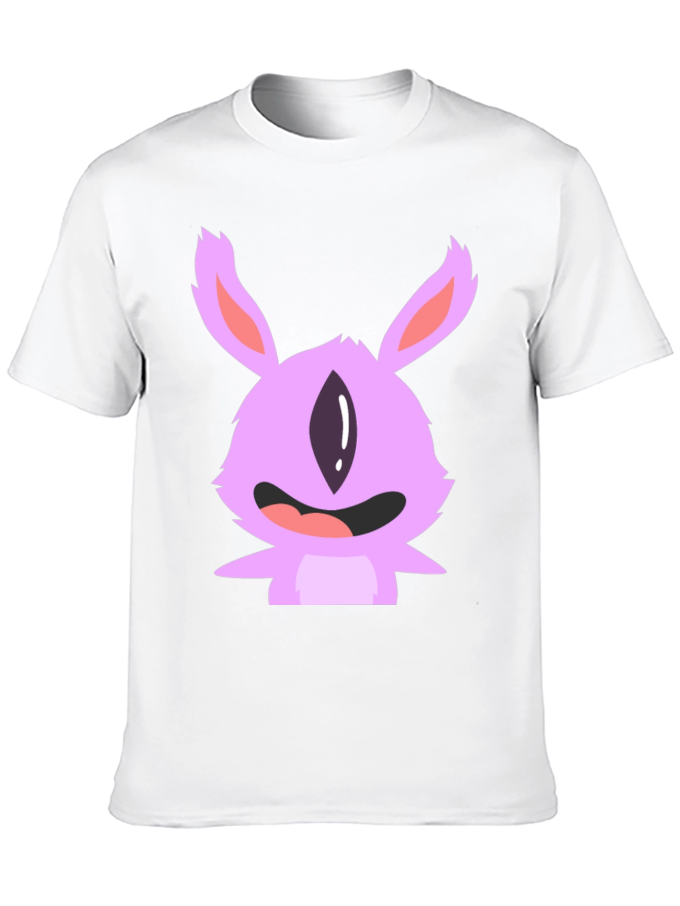 Cute Monster Graphic Tee - Black Cotton T-Shirt