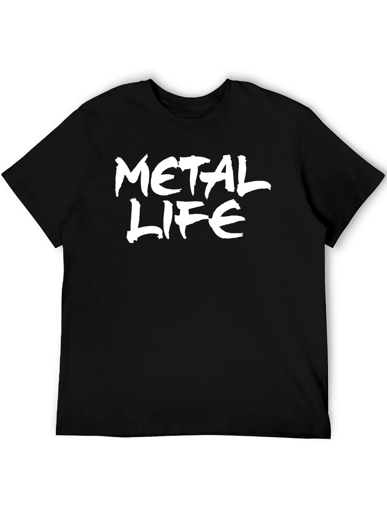 Metal Life Graphic T-Shirt - Black Crew Neck Tee