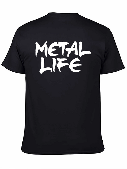 Metal Life Graphic T-Shirt - Black Crew Neck Tee