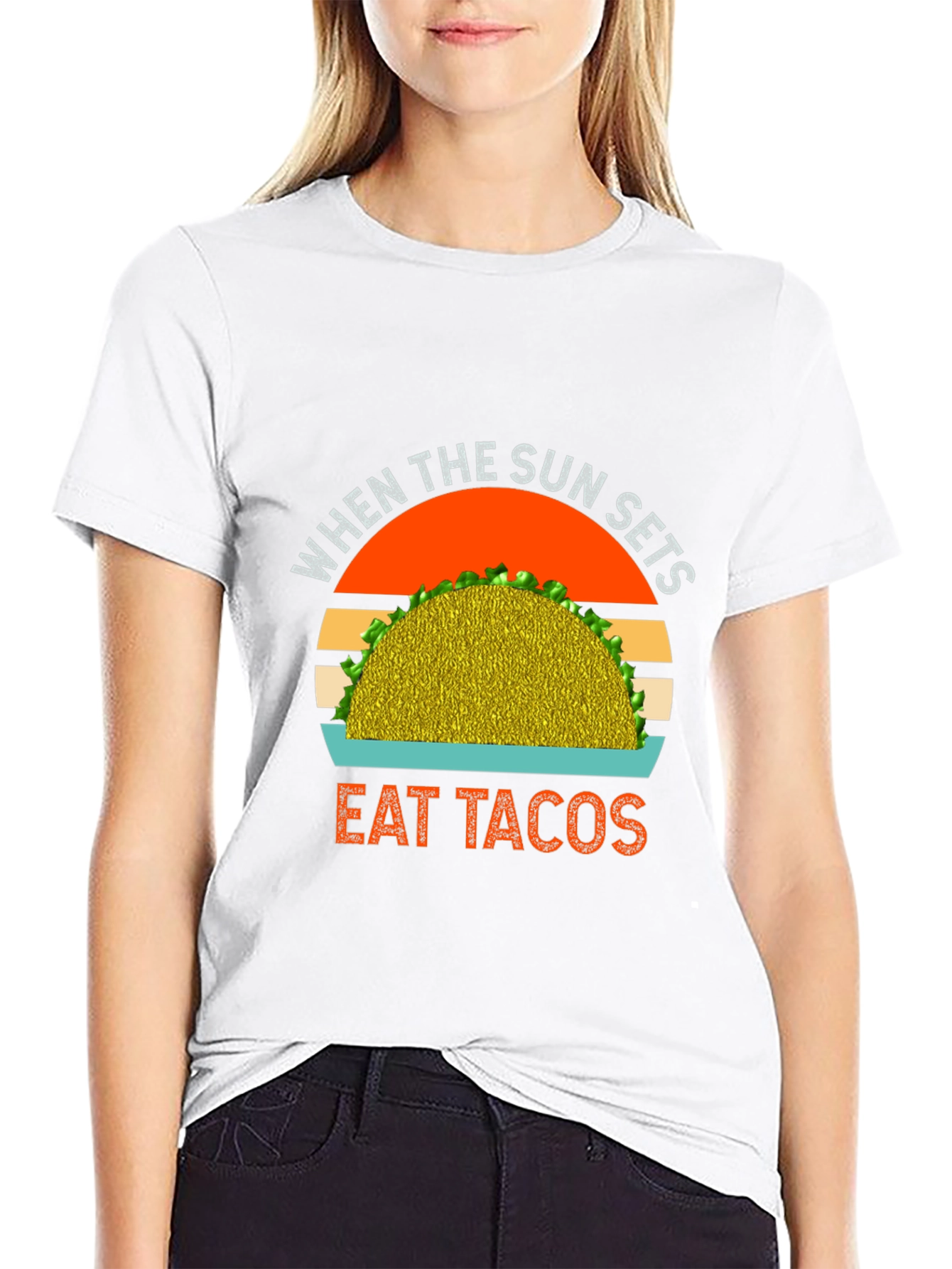 Eat Tacos T-Shirt: Sunset Graphic Tee