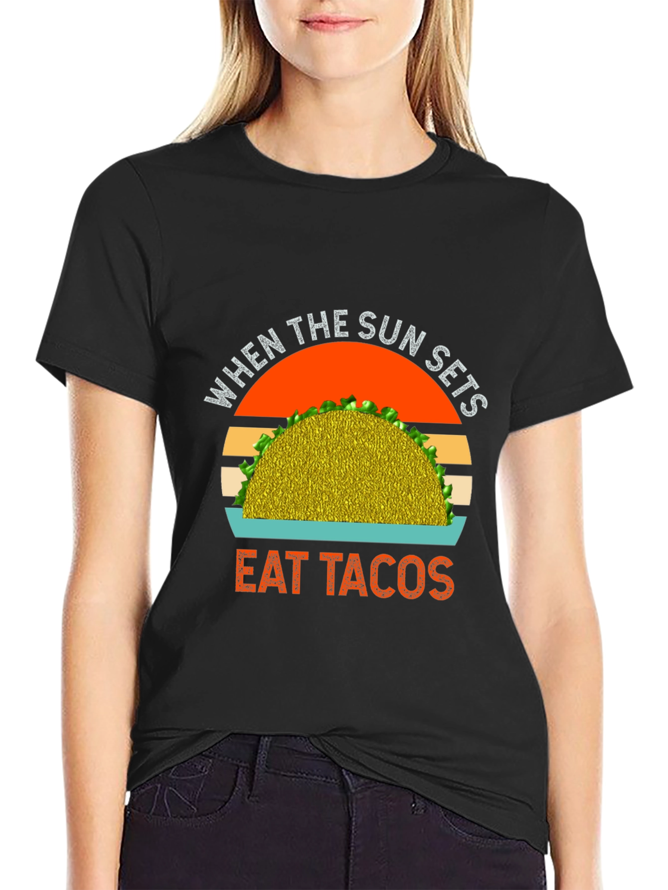 Eat Tacos T-Shirt: Sunset Graphic Tee