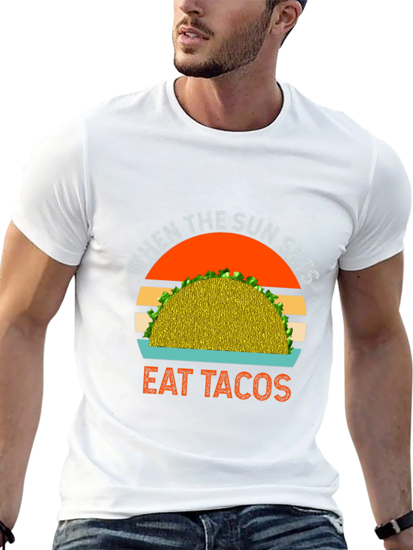 Eat Tacos T-Shirt: Sunset Graphic Tee
