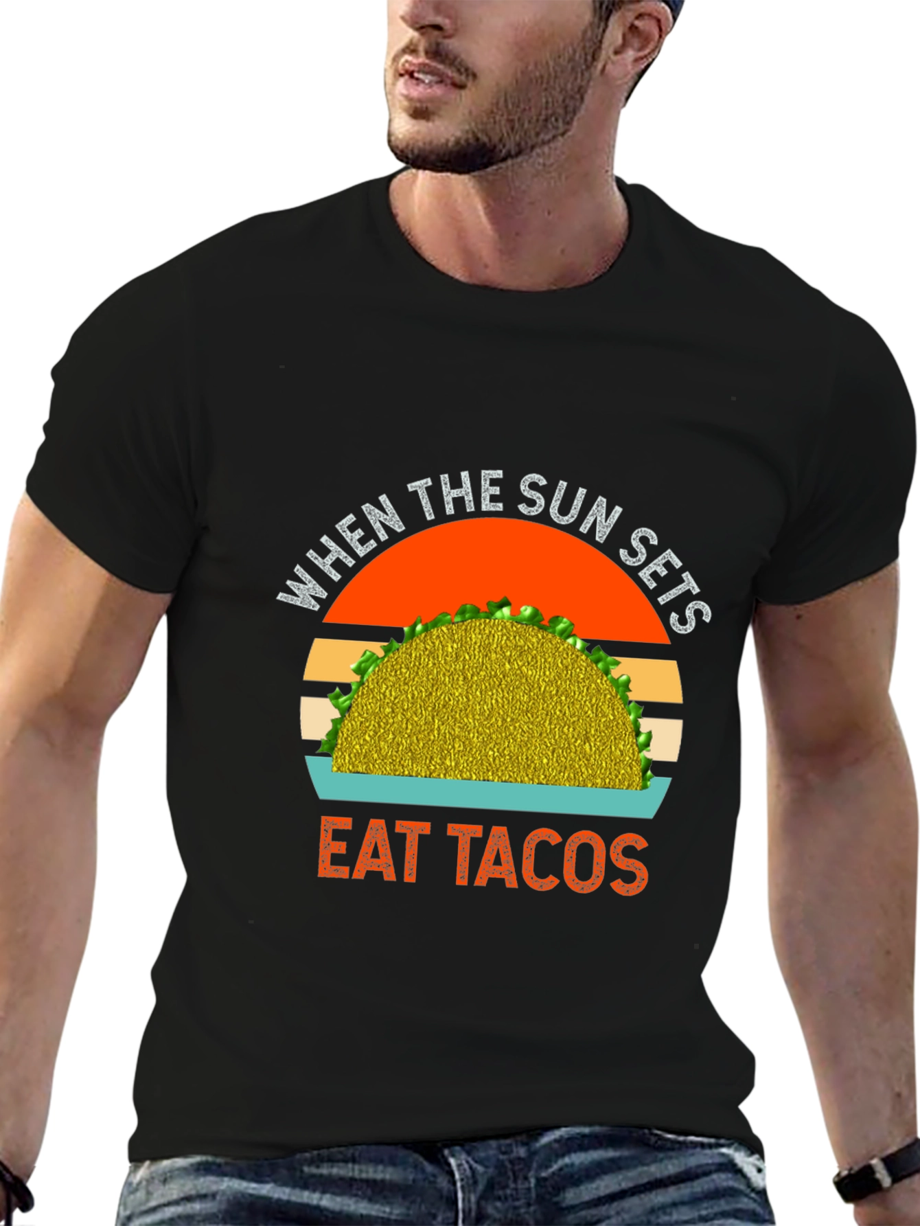 Eat Tacos T-Shirt: Sunset Graphic Tee