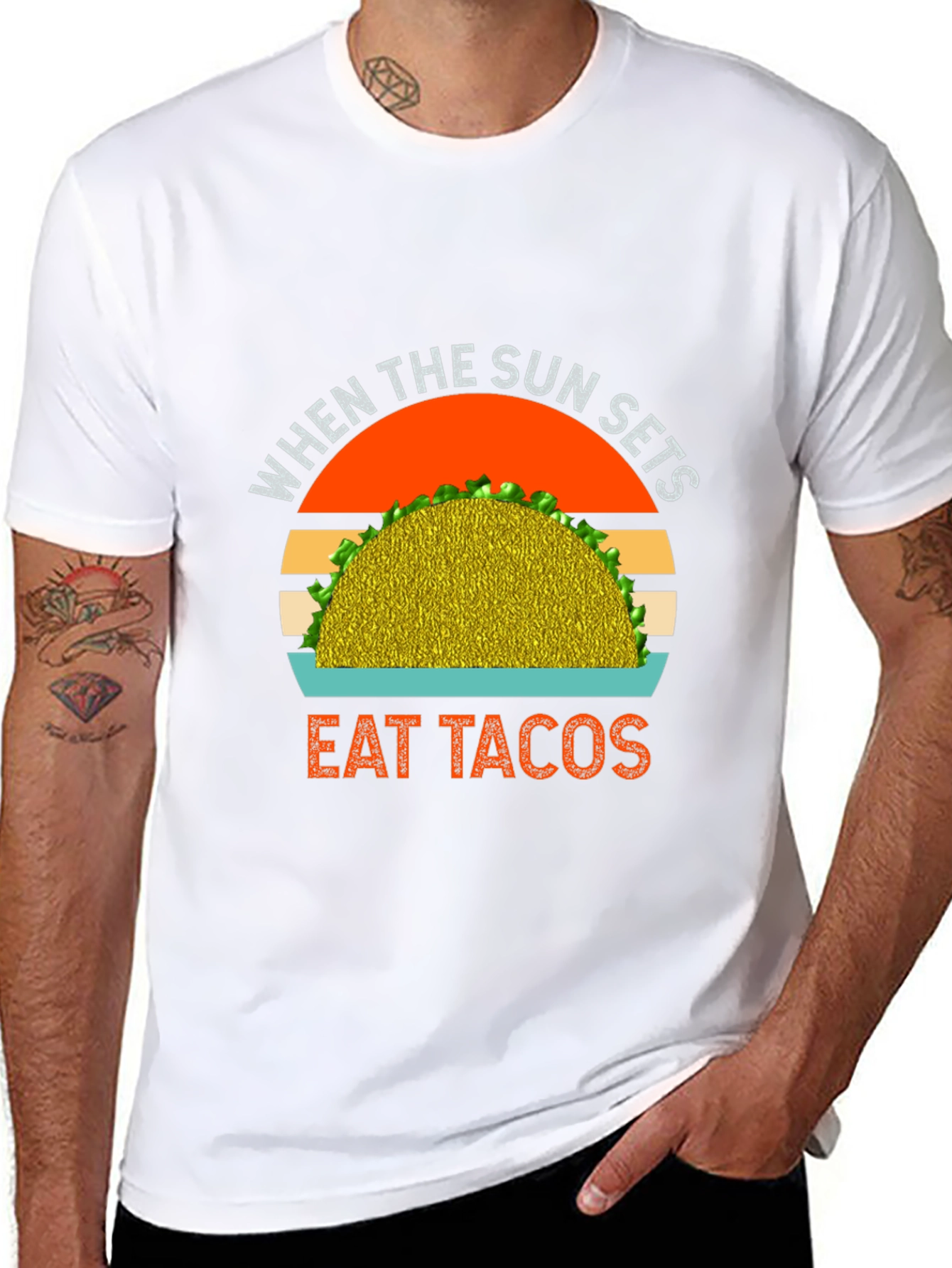 Eat Tacos T-Shirt: Sunset Graphic Tee